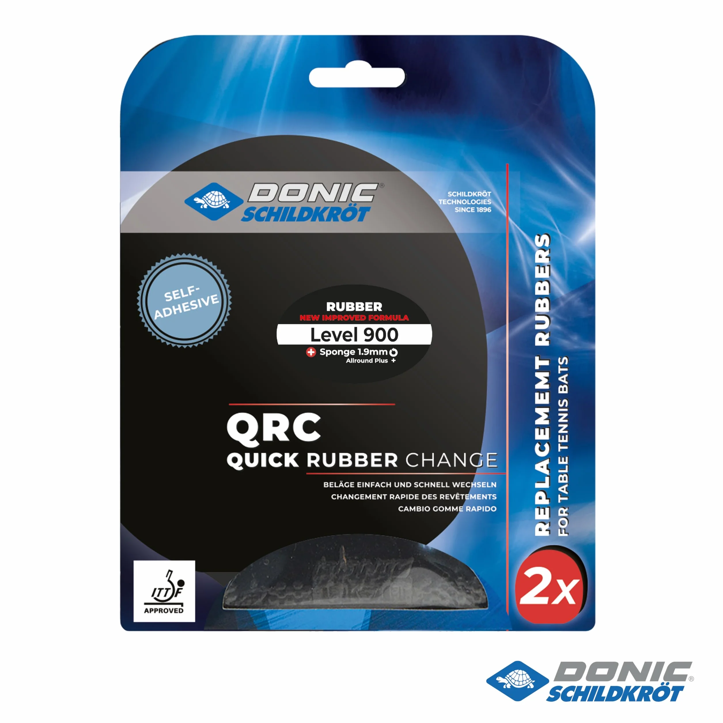 Donic-Schildkröt Revêtement de Remplacement QRC pour Raquettes de Tennis de Table ITTF