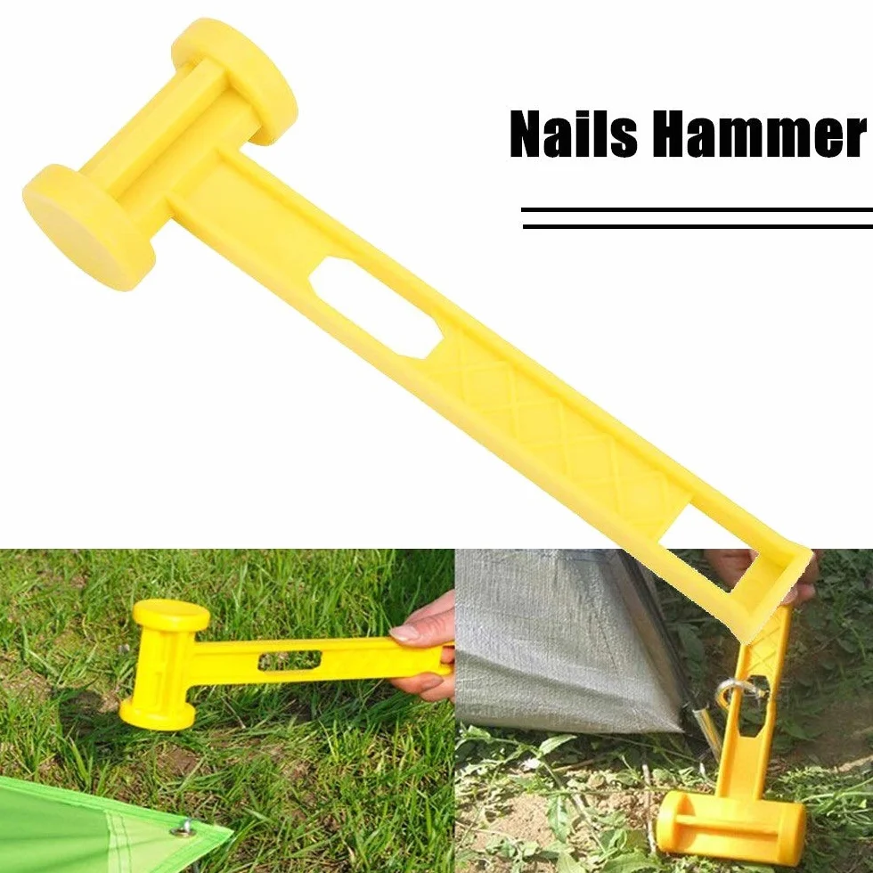 MAGT Marteau, Portable en Plastique Terre Clous Marteau Tente Légère Peg Marteau Camping en Plein Air Outils Accessoires