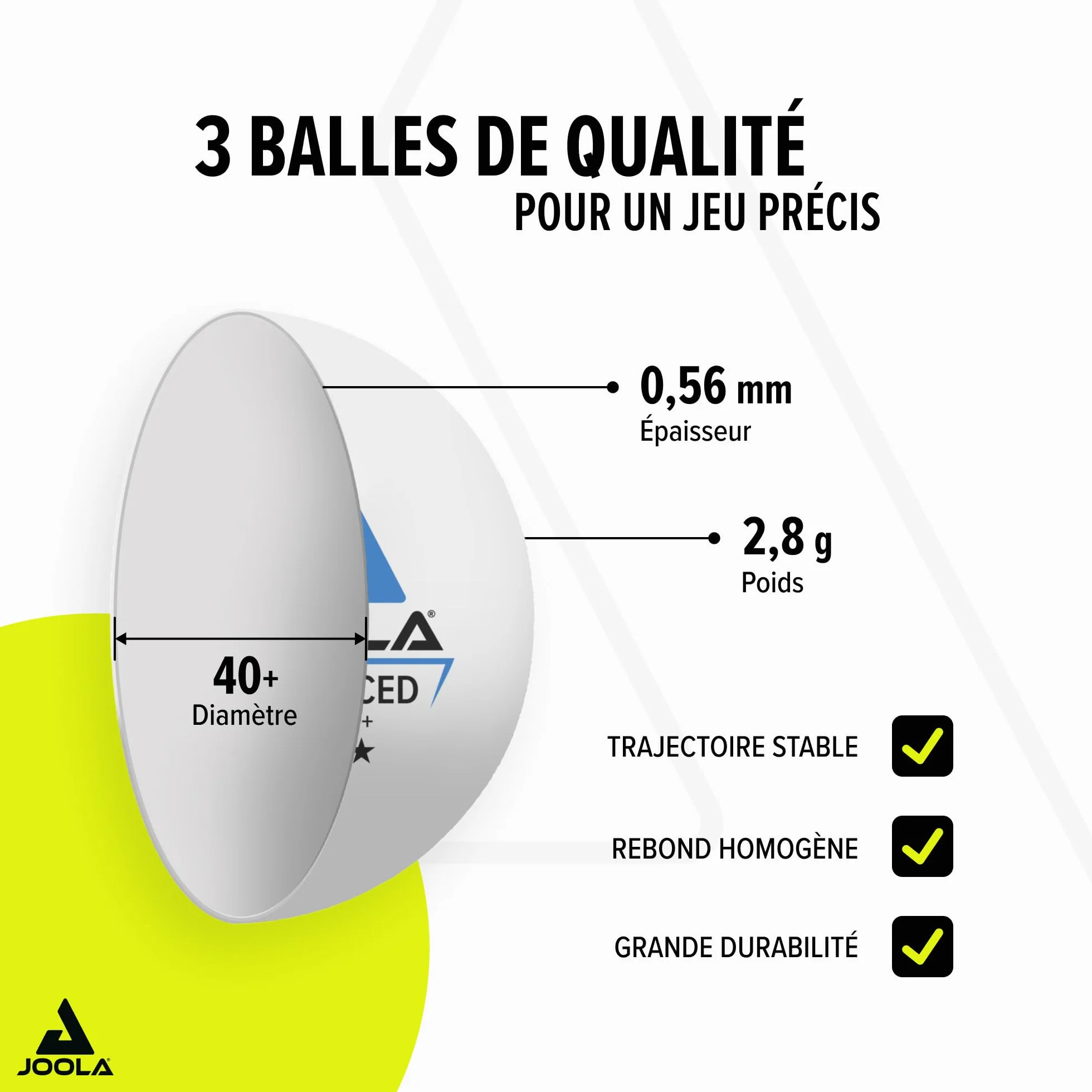 JOOLA Set de Ping-Pong 6 Pièces Duo - 2 Raquettes + 3 Balles + Housse, Homologué ITTF