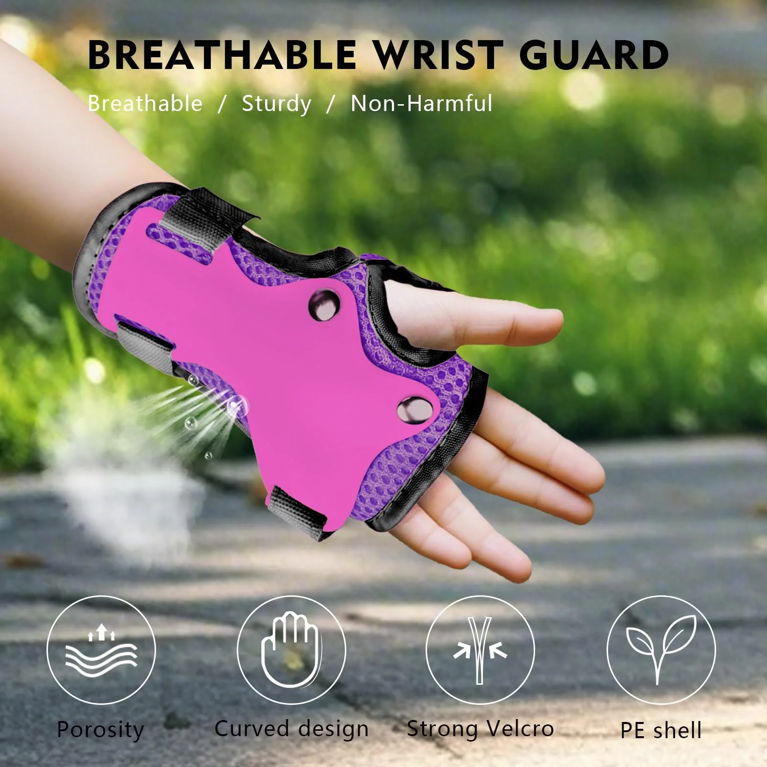 Genouillères 6 en 1 pour enfants protection poignet patinage cyclisme skateboard 3-8 ans