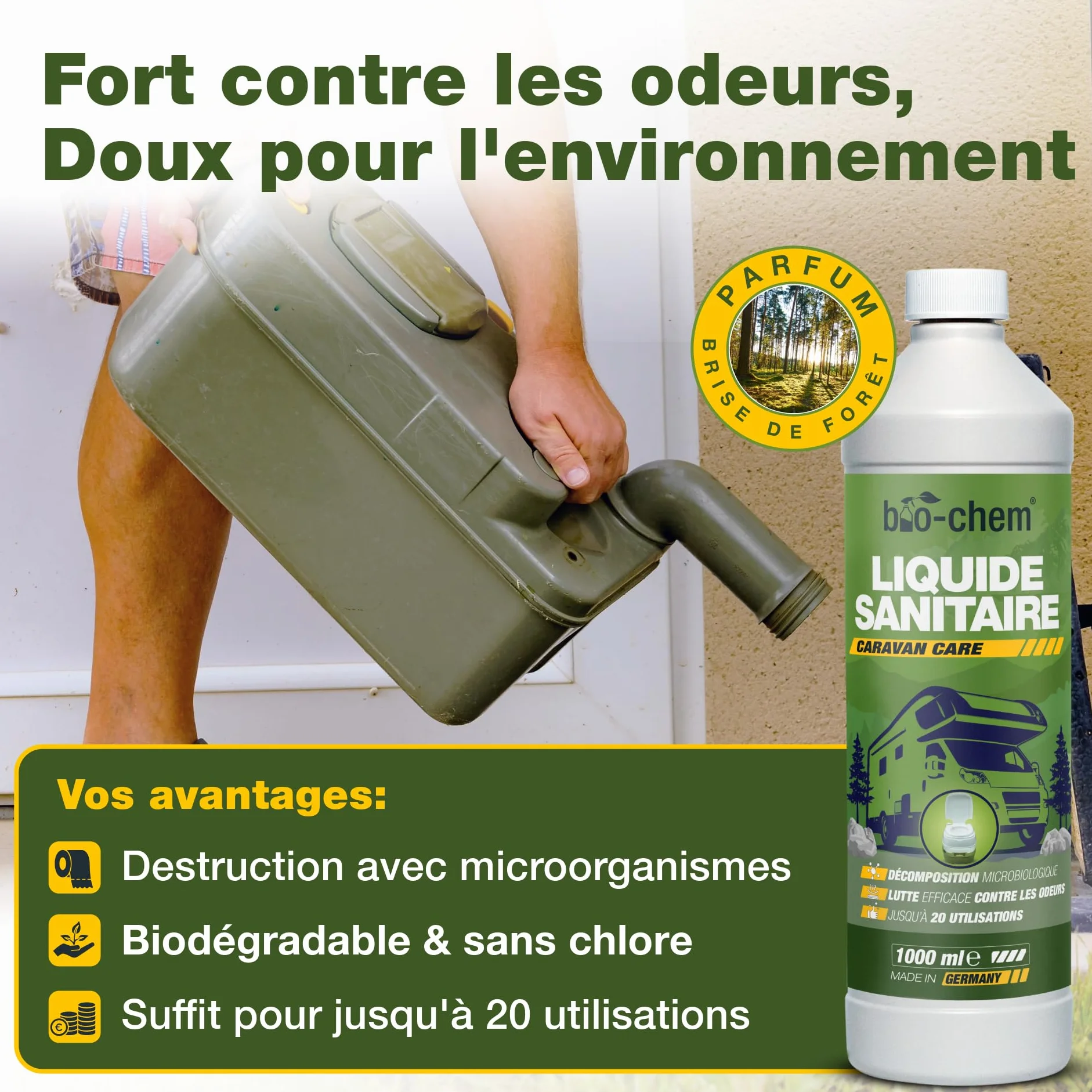Bio-Chem Kits d'additifs hygiéniques pour Toilettes de Camping - Liquide sanitaire, additif pour eau de rinçage