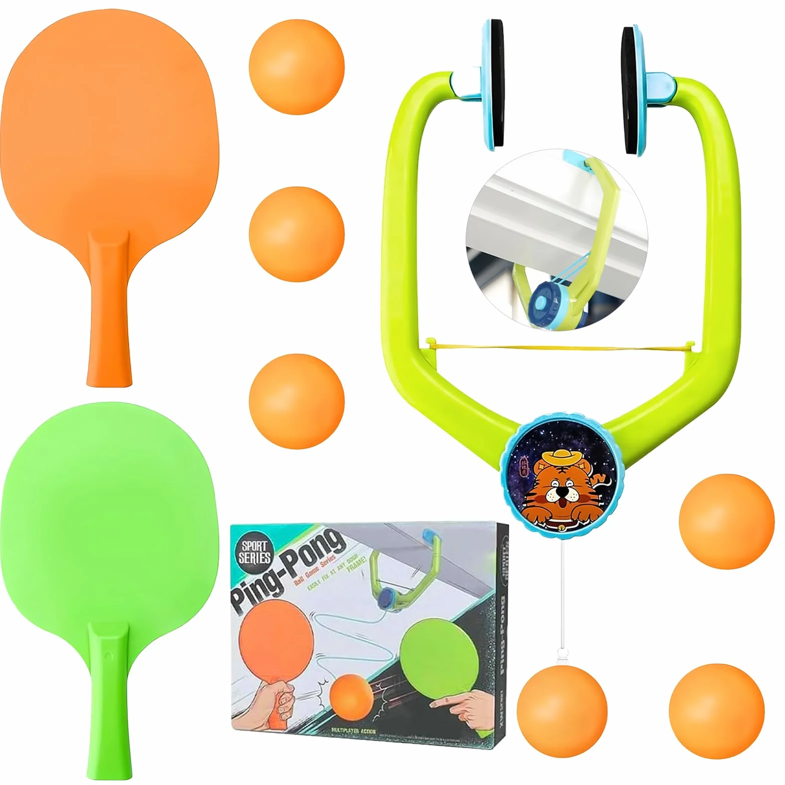 Jeu de Ping-Pong à Porte Réglable, Tennis de Table d'intérieur Suspendu, Entraîneur pour Enfant Adulte