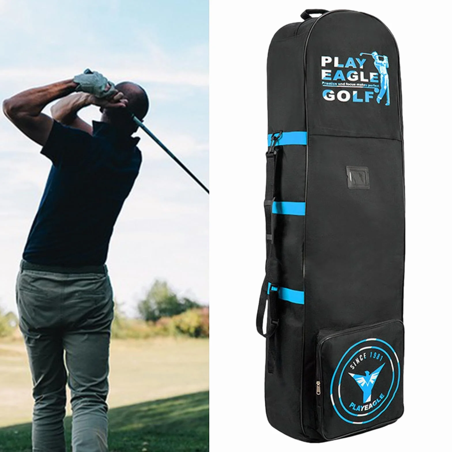 Sac de Voyage de Golf Rockible avec roulettes, Bleu