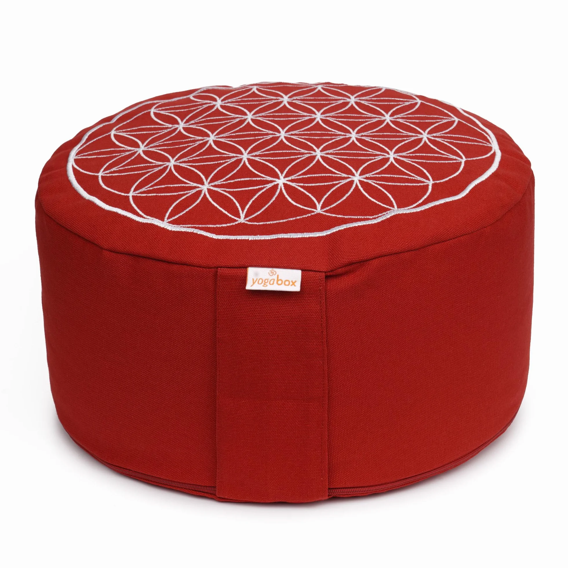 Coussin de méditation Motif Fleur de Vie brodé yogabox