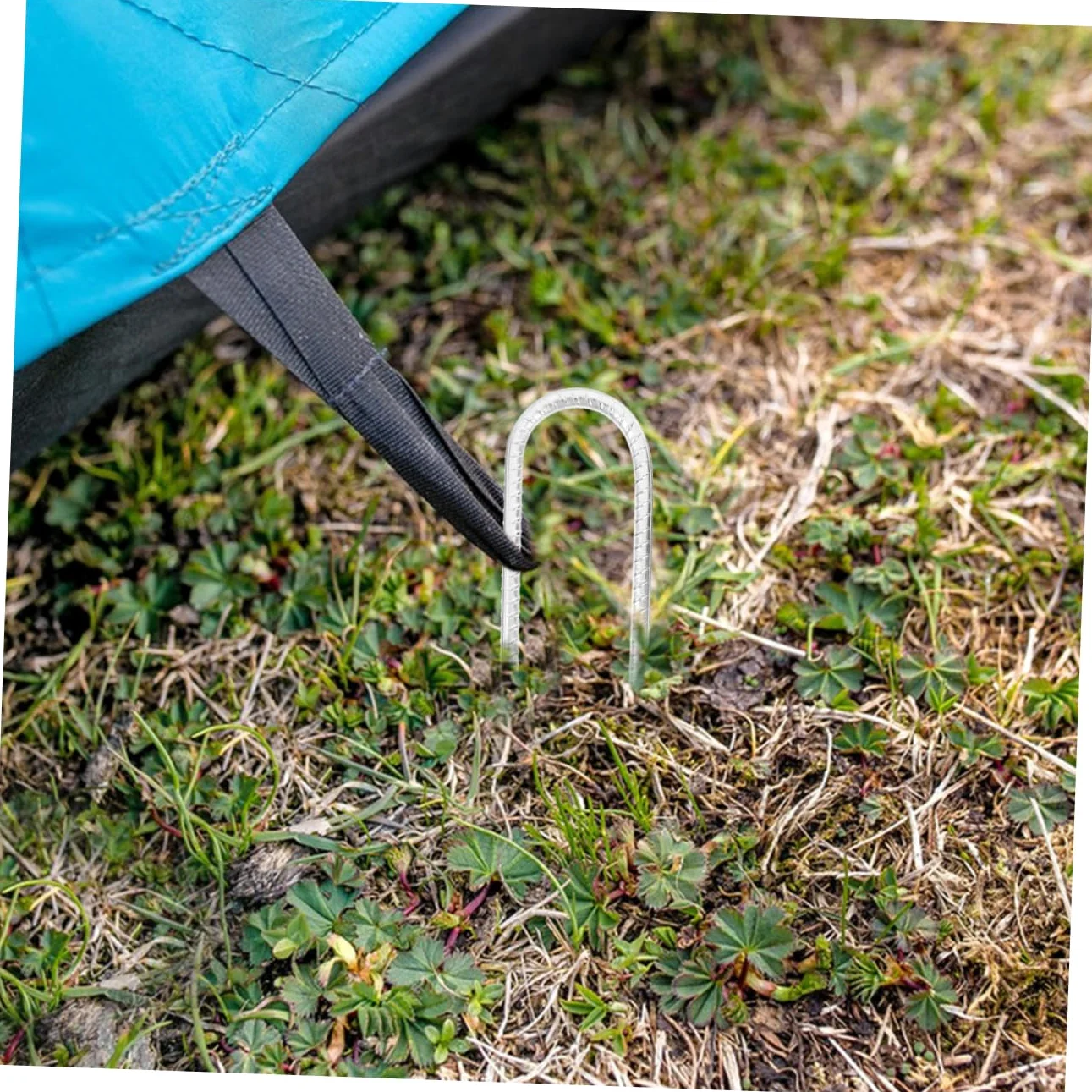 Piquets D’ancrage en U en Acier Argentés, Lot de 8 pour Tente | Fixation au Sol, pour Toile de Jardin et Câbles Extérieurs, Usage Camping et Chantier