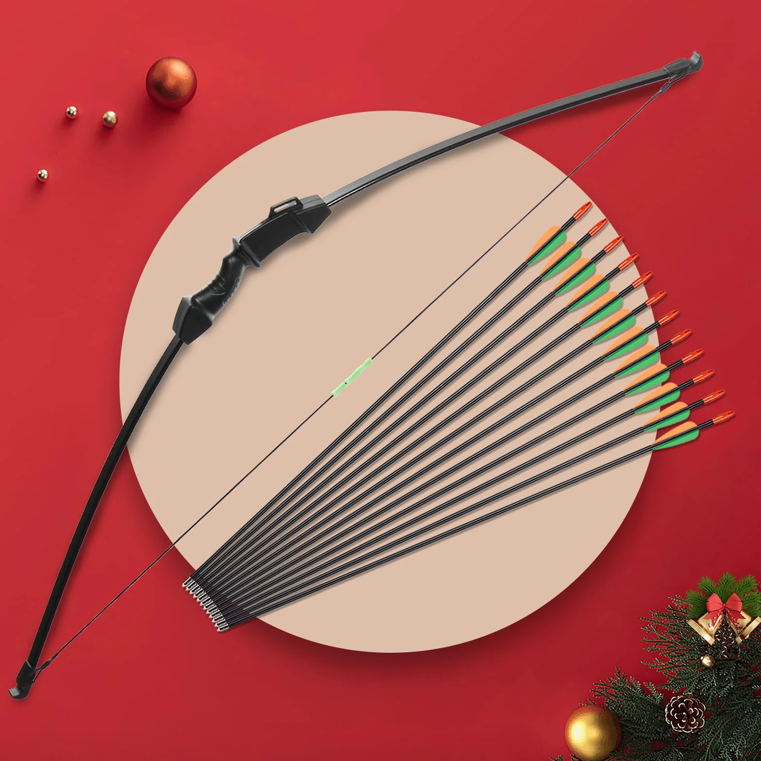 Arc et flèche Takedown Arc recurve 12pcs flèches Fibre de Verre Chasse Junior Débutant 15lbs