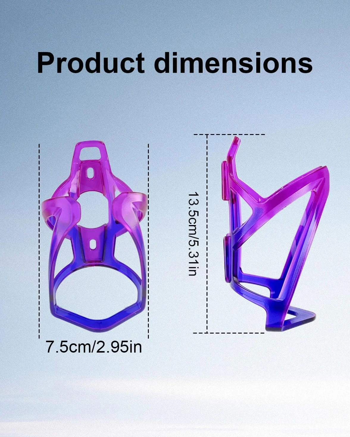 Porte-Bidons Vélo Lot de 2, Bouteilles Légers pour Vélo de Montagne Route, Dégradé Bleu-Violet