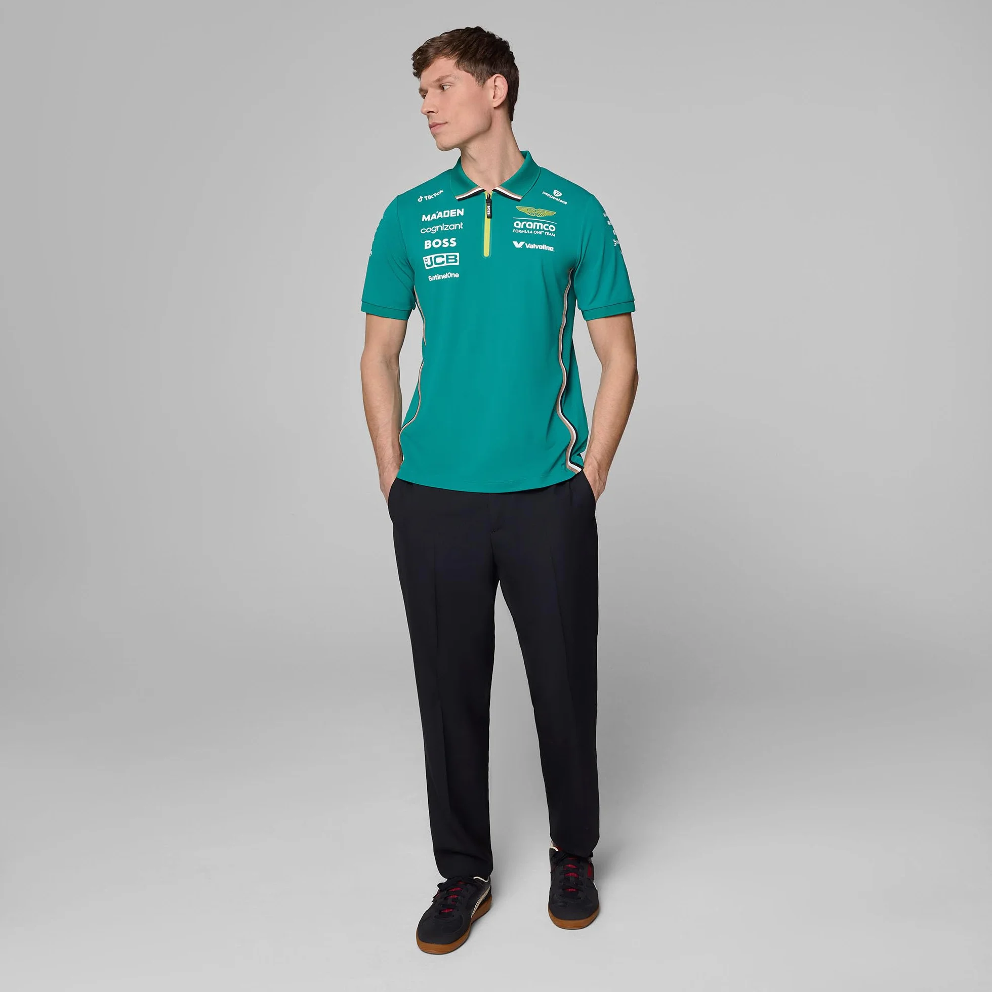 Aston Martin F1 2025 Homme Polo Équipe Vert
