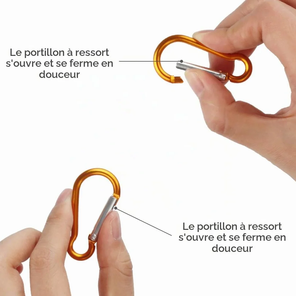 Mousqueton Porte Clé en Acier 80 Pièces, Mousquetons de Sécurité Verrouillage pour Camping Randonnée Voyages