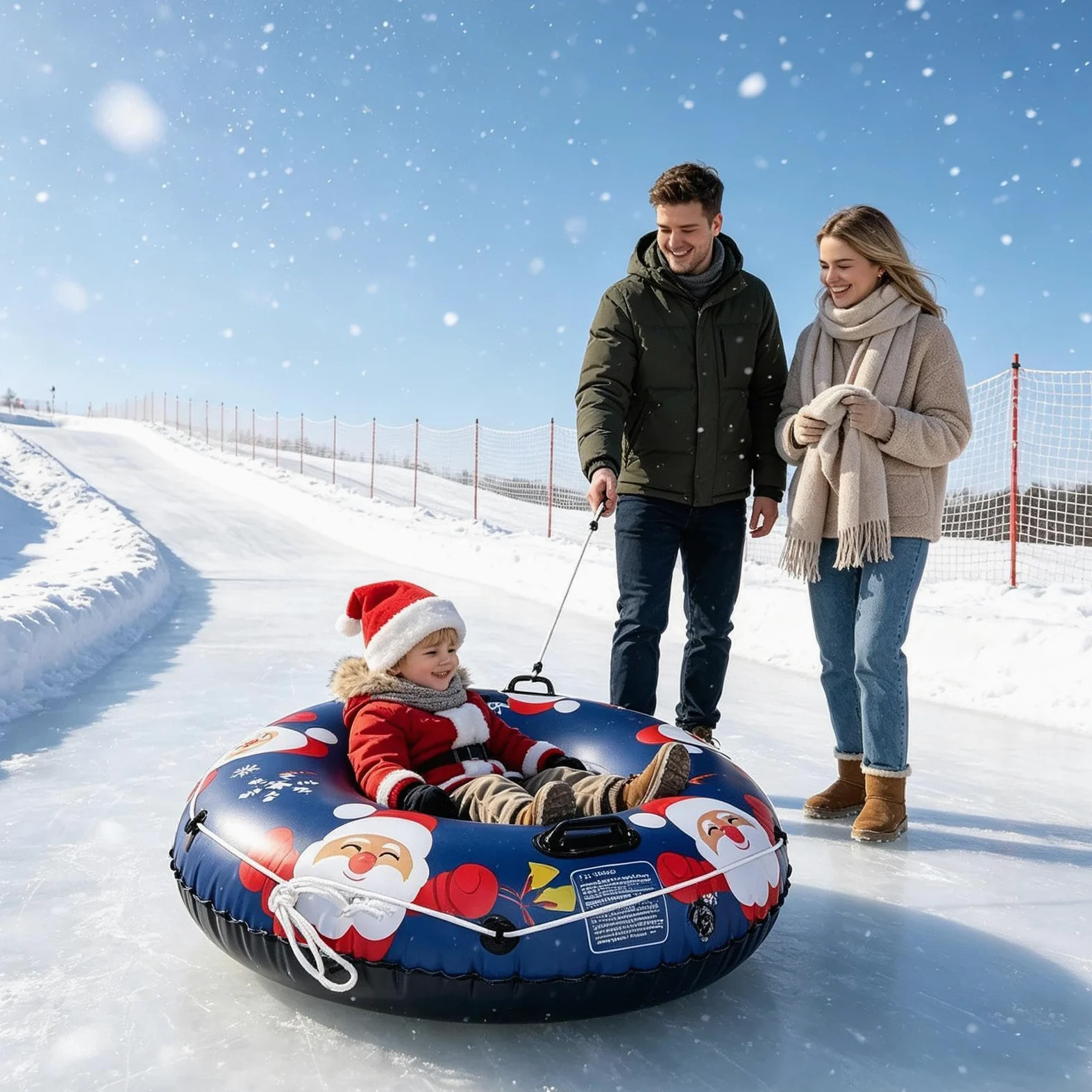 Bouée De Neige Gonflable Luges Snowboard Gonflables avec Poignées | Tubes De Luge Snowboard Sports Plage Arrière-Cours Jardins Patinage Ski Extérieur Sable Noël Activités Aventure