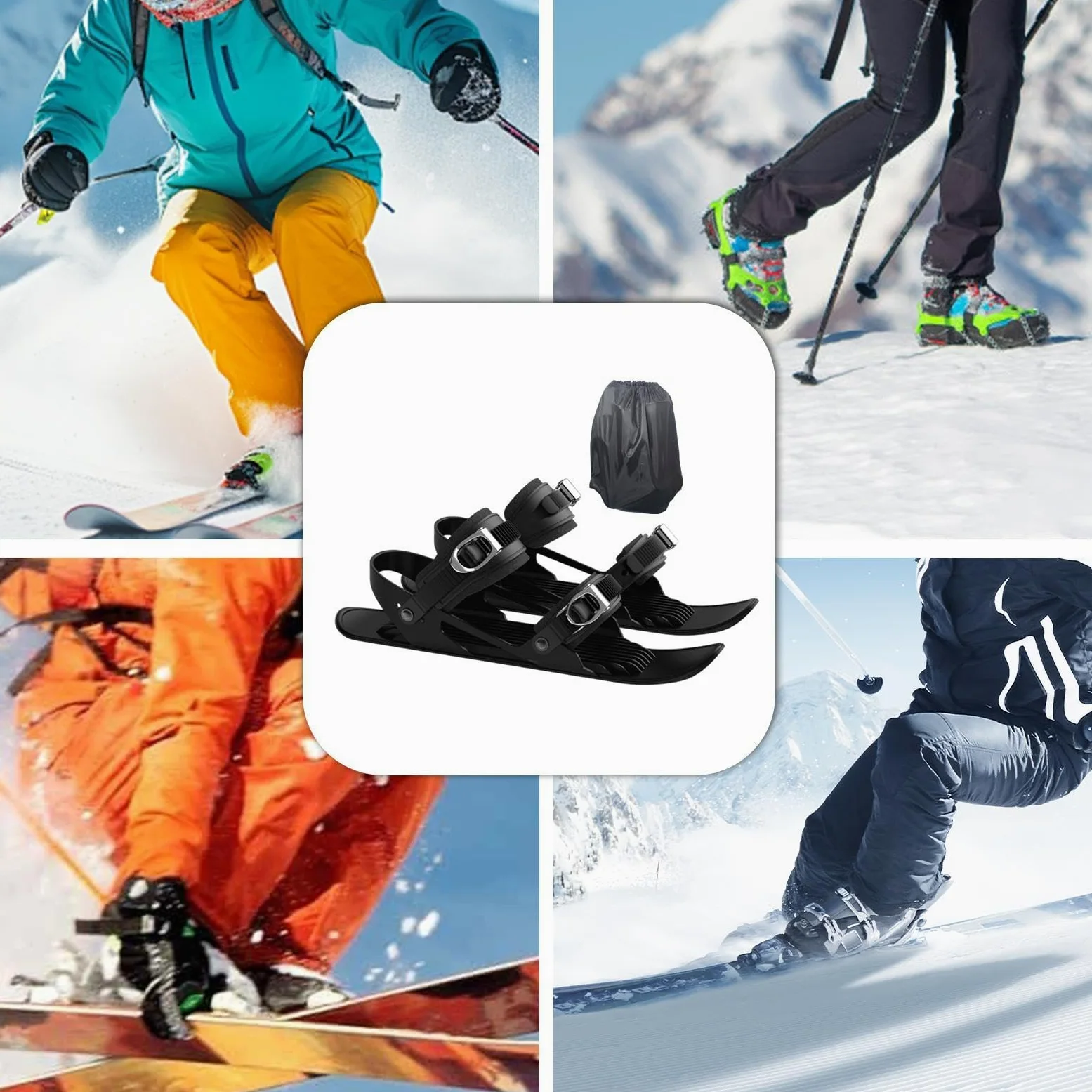 Raquettes à Neige pour Hommes, Patins à Neige | Planches à Skis Snowblades,Outils de Ski légers, Accessoire de Ski réglable, Patins à Neige antidérapants multifonctionnels pour Adultes et, Courses de