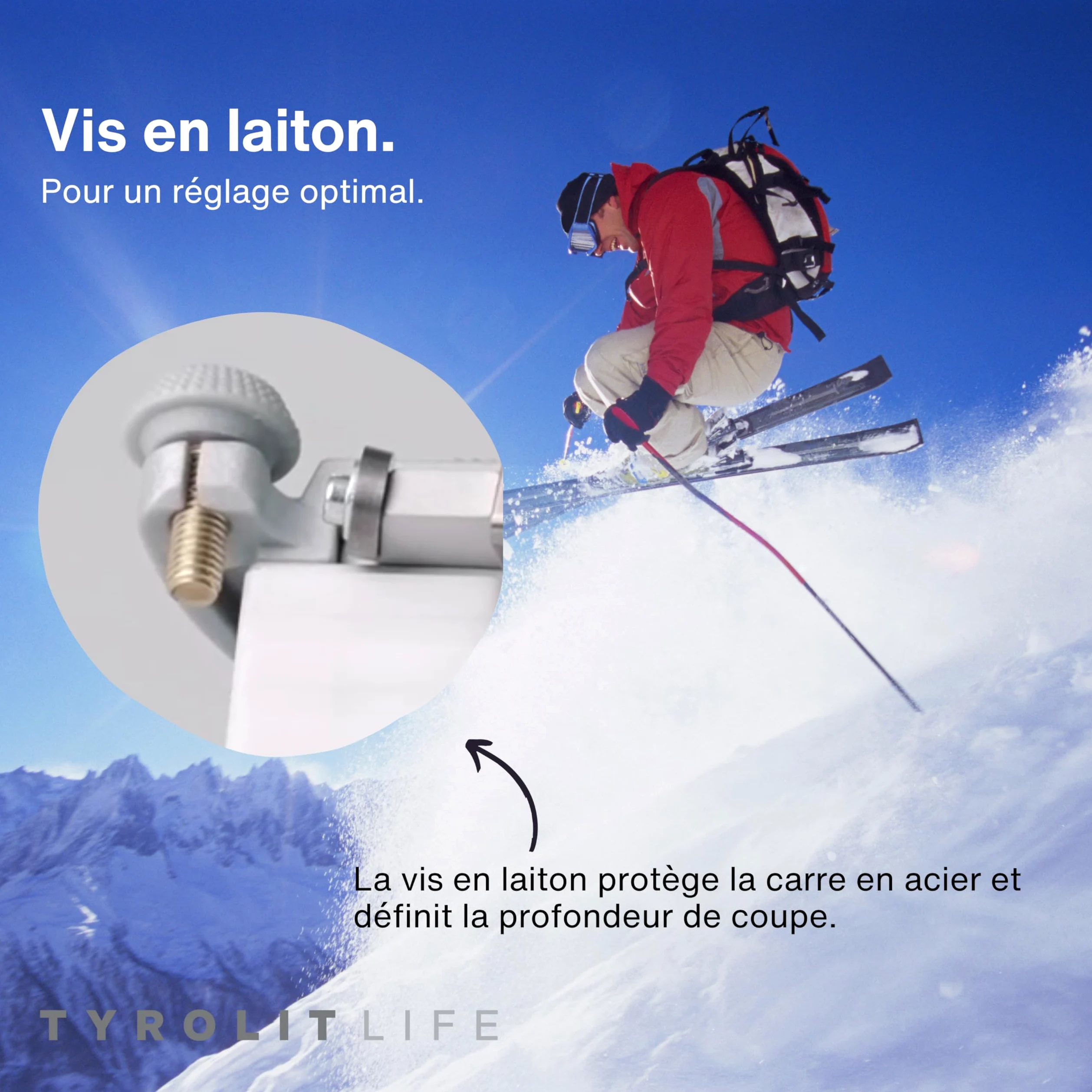 Tyrolit Life Décapeuse latérale - Usinage précis et délicat des bords pour ski et snowboard - La base parfaite pour des bords propres - Réglage flexible
