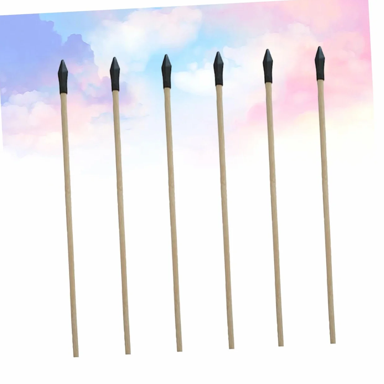 Hemobllo 6pièces Flèches Traditionnelles Bois Pointe Caoutchouc Souple Jeu Lancer Pot Jouet Chasse Entraînement Tir Accessoire Arc Sûr