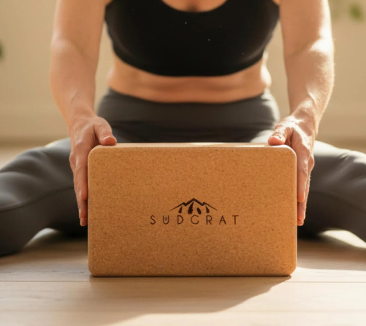 Bloc de Yoga Südgrat en Liège 100% Naturel 22,5x14,5x7cm Beige