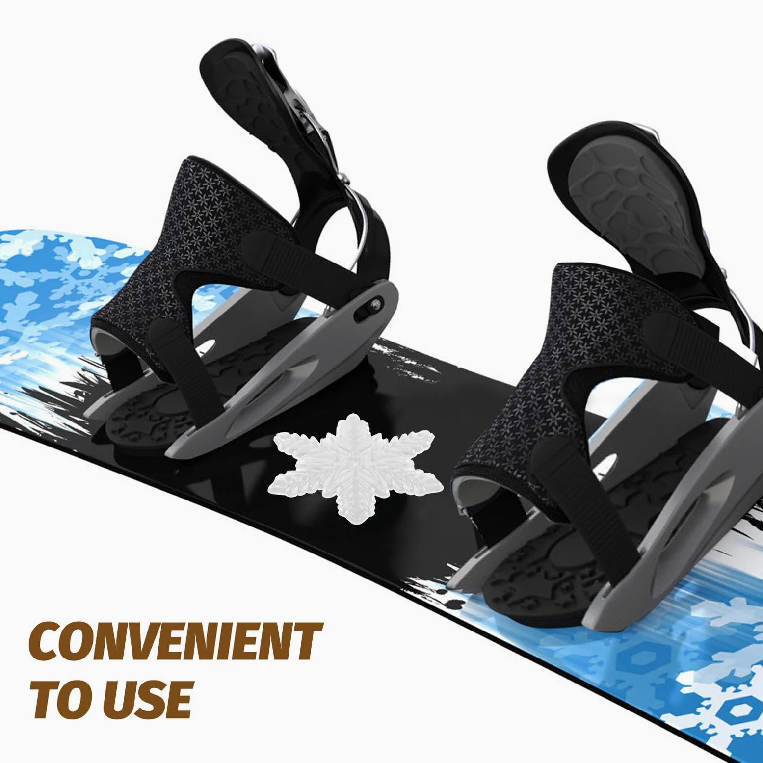 MAGICLULU Coussin Antidérapant 3d Flocon Blanc pour Snowboard, Autocollant Rigide Résistant, Accessoire de Sport D'hiver pour Meilleure Adhérence et Contrôle sur Planche de Ski de Plein Air