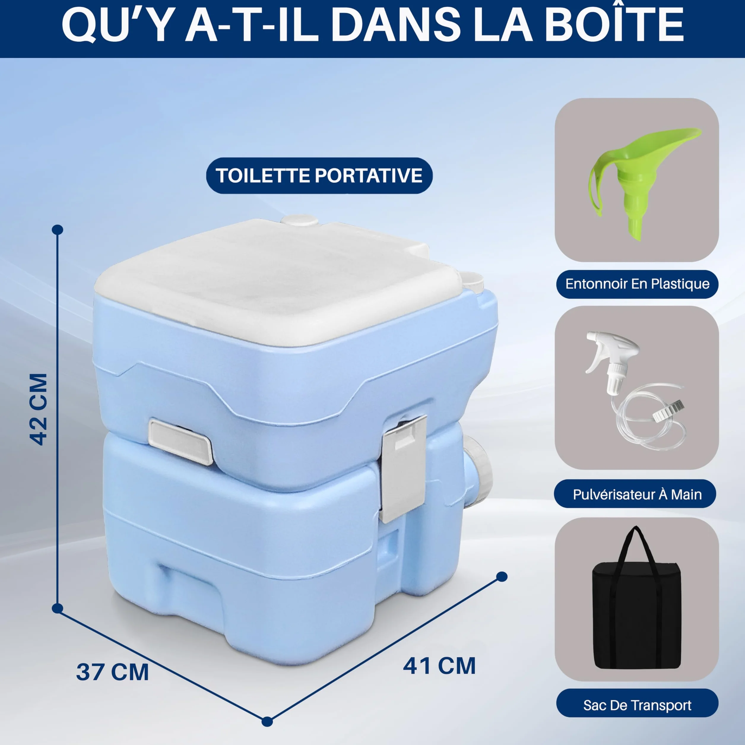 SereneLife Toilette Portable 20L Camping VR Bateau 120 Chasses Réservoir Détachable