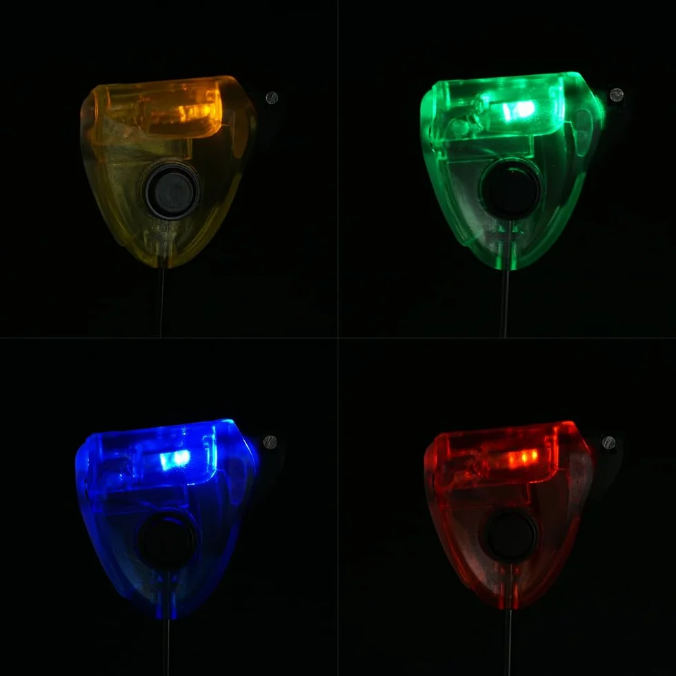 Hirisi Tackle Lot de 4 détecteurs de touche de pêche à la carpe avec lumière LED 2,5 mm