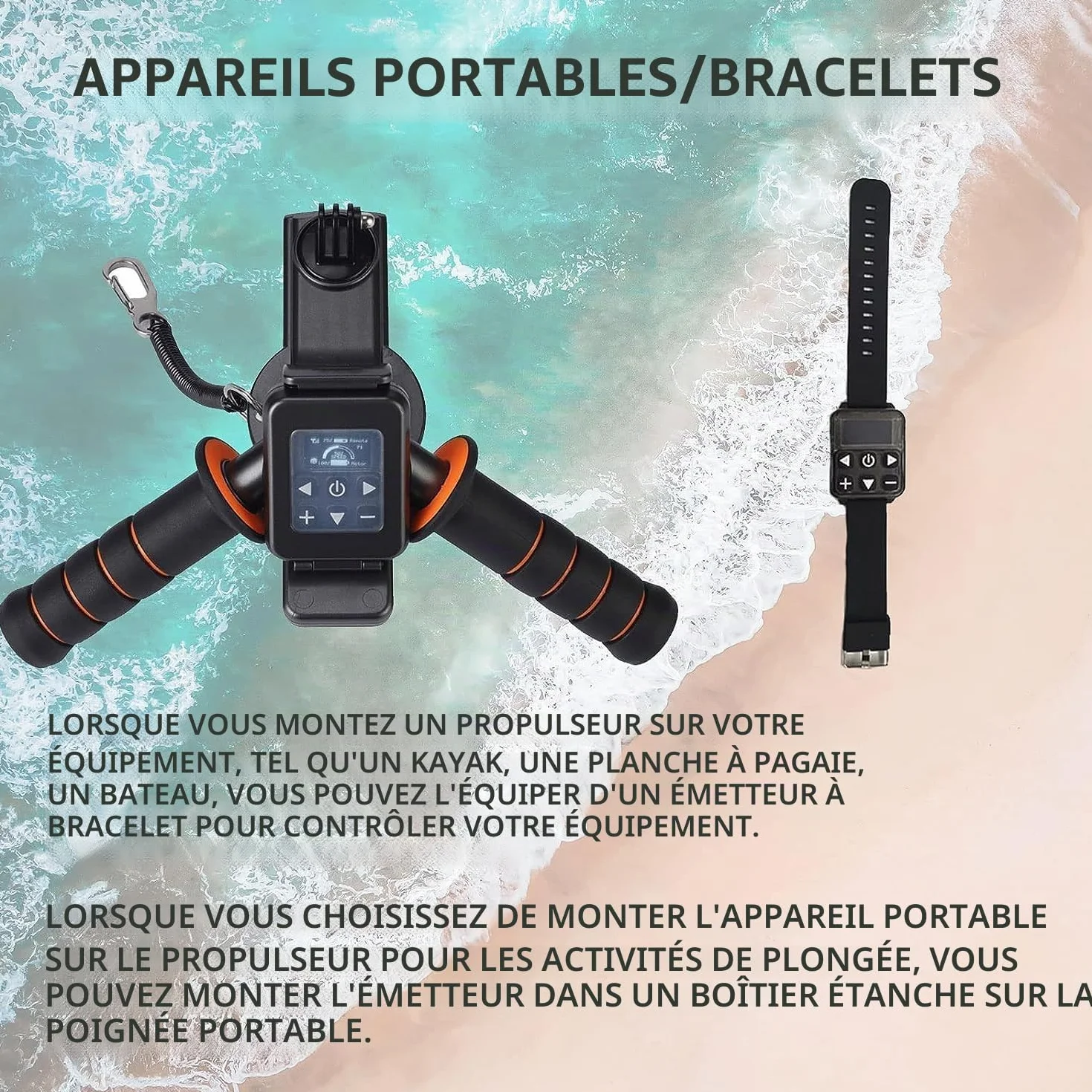 Trottinette électrique sous-marine 500 W 50 min 10 km/h moteur SUP