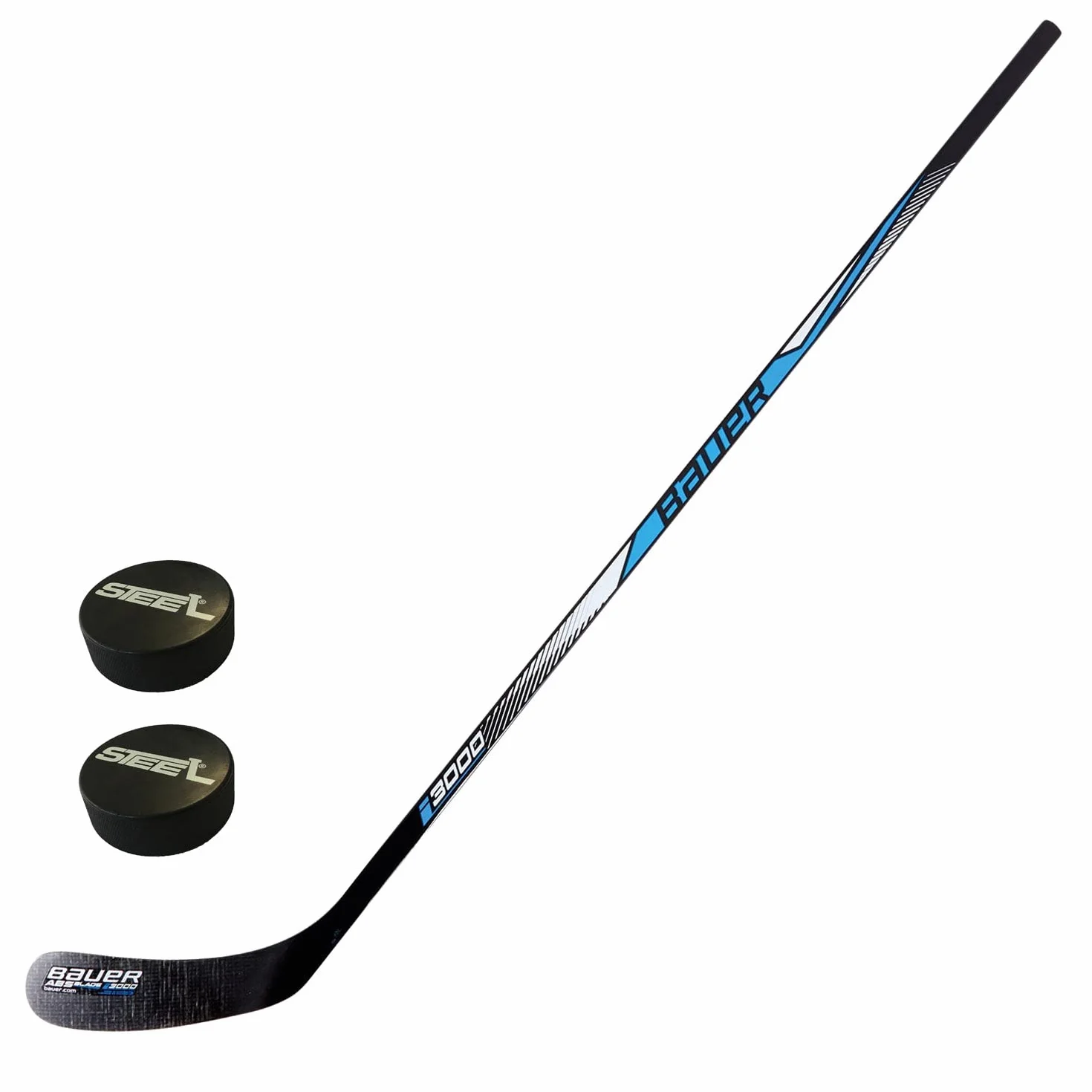 Bauer i3000 Raquette de hockey sur glace senior 150 cm main gauche avec 2 palets