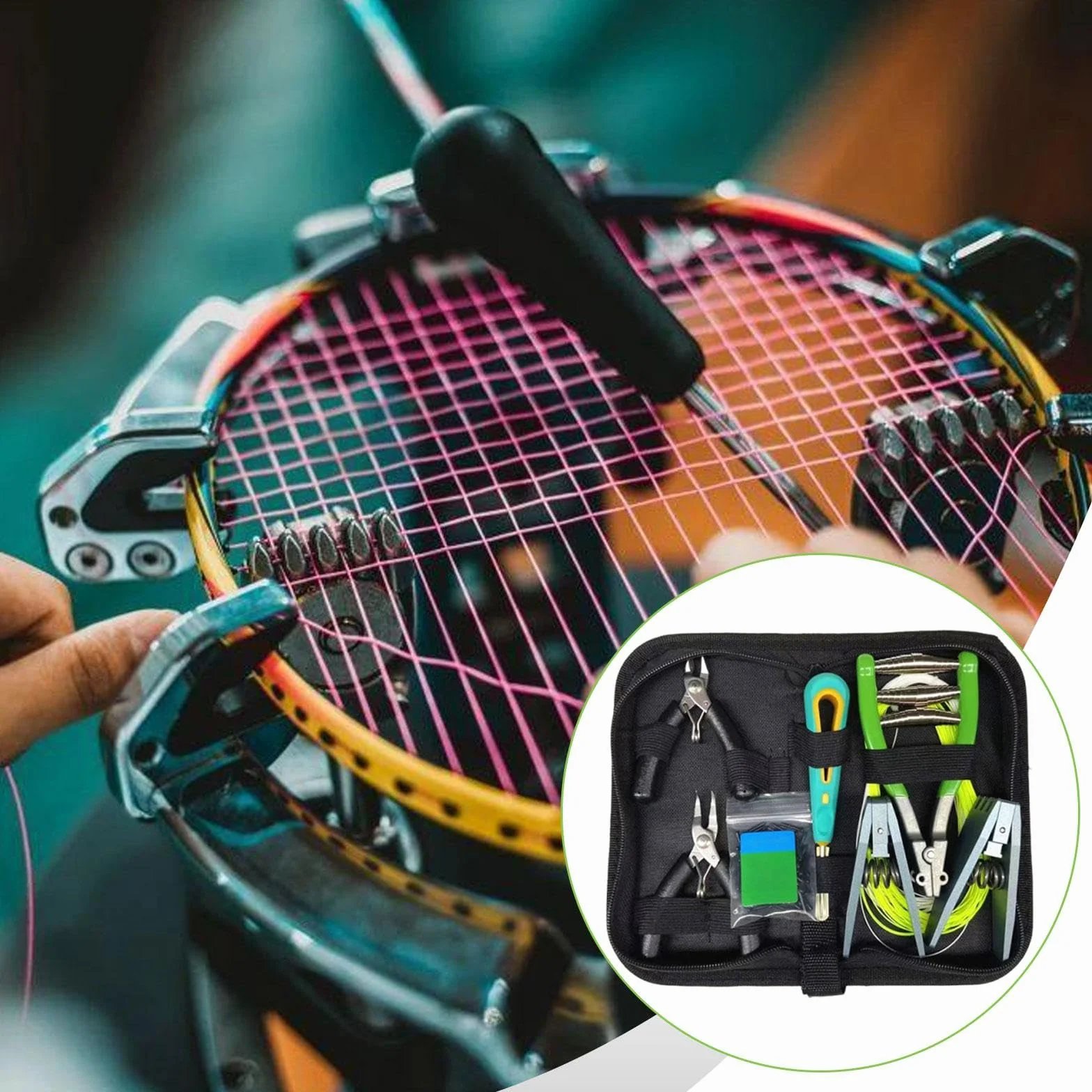 Kit D'Outils pour Corder Une Raquette de Tennis avec Sac de Rangement