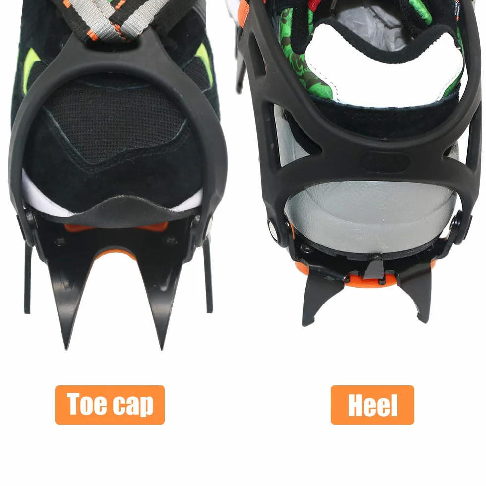 Crampons à Glace 12 Dents pour Chaussures de Bottes de Neige d'Hiver, Crampons de Traction à Neige
