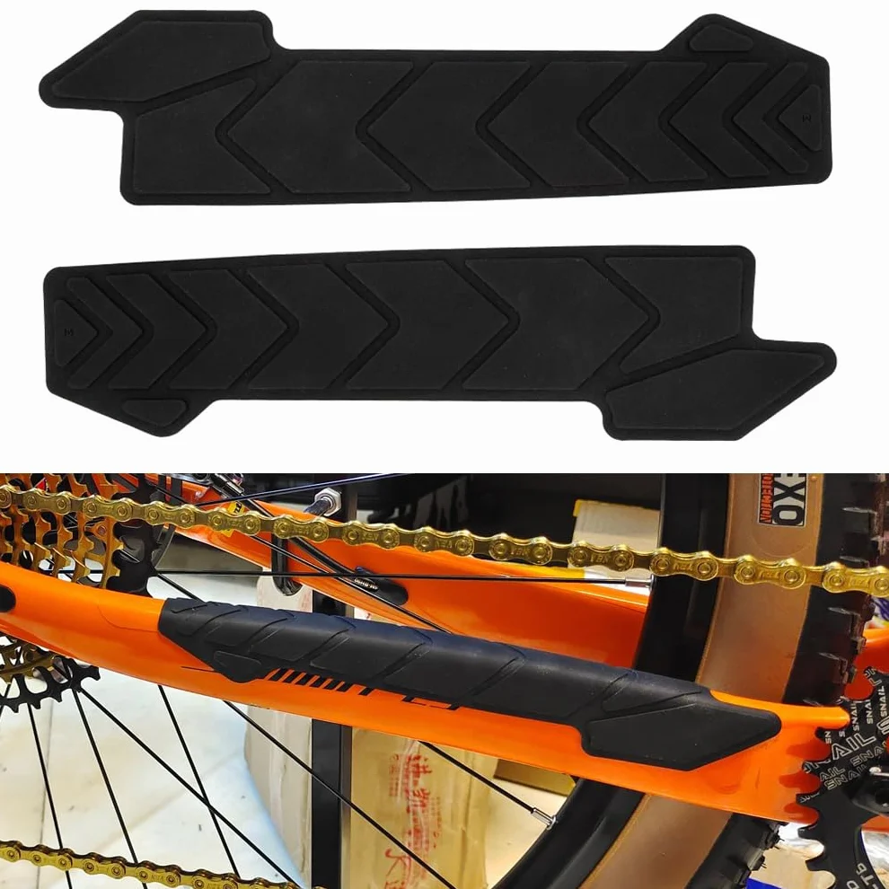 CYSKY 2 Pièces Protection de Chaîne de Vélo, Support de Colle 3M
