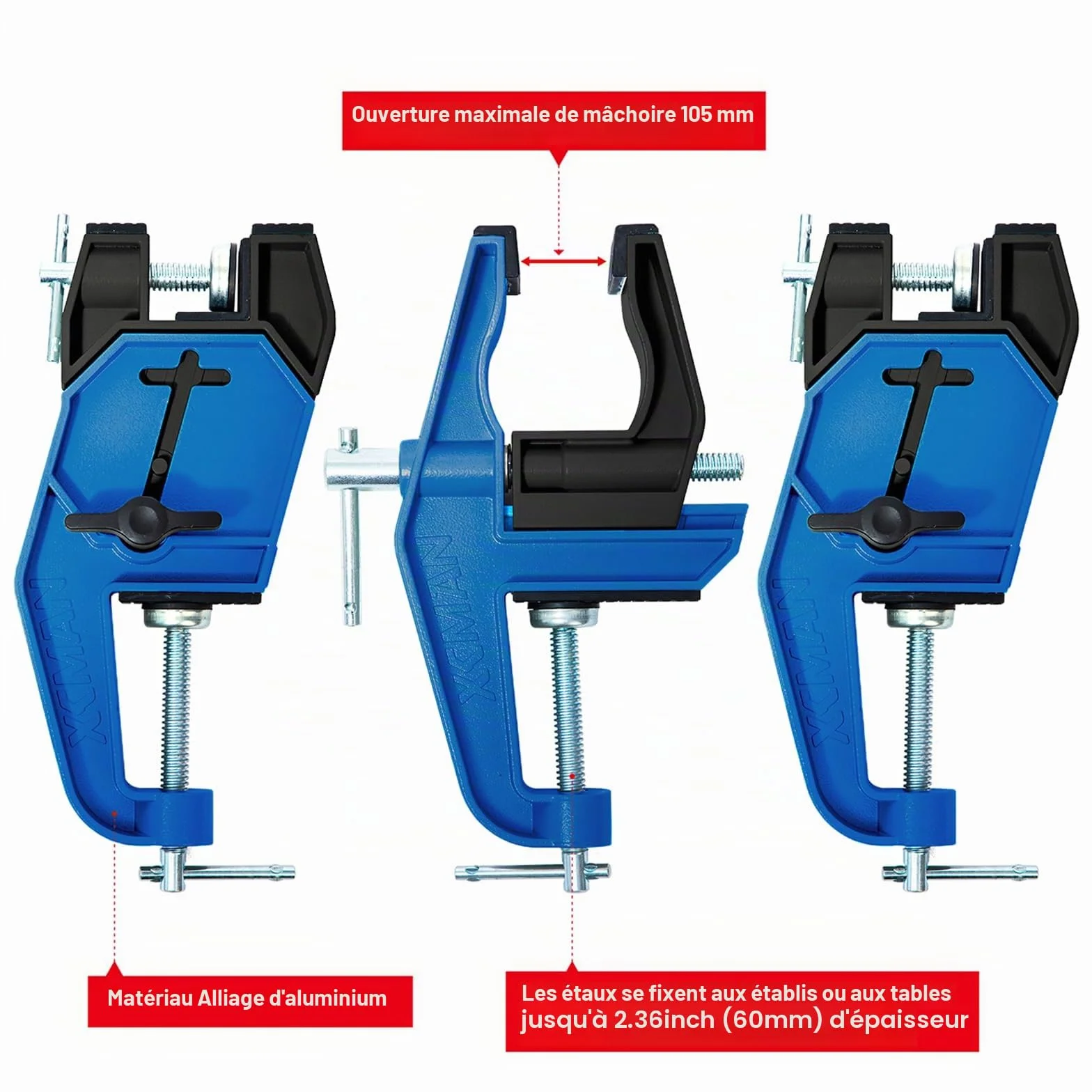 Alpine Ski Vise Pro réglage fartage skis angle hauteur réglables ouverture mâchoires 105 mm