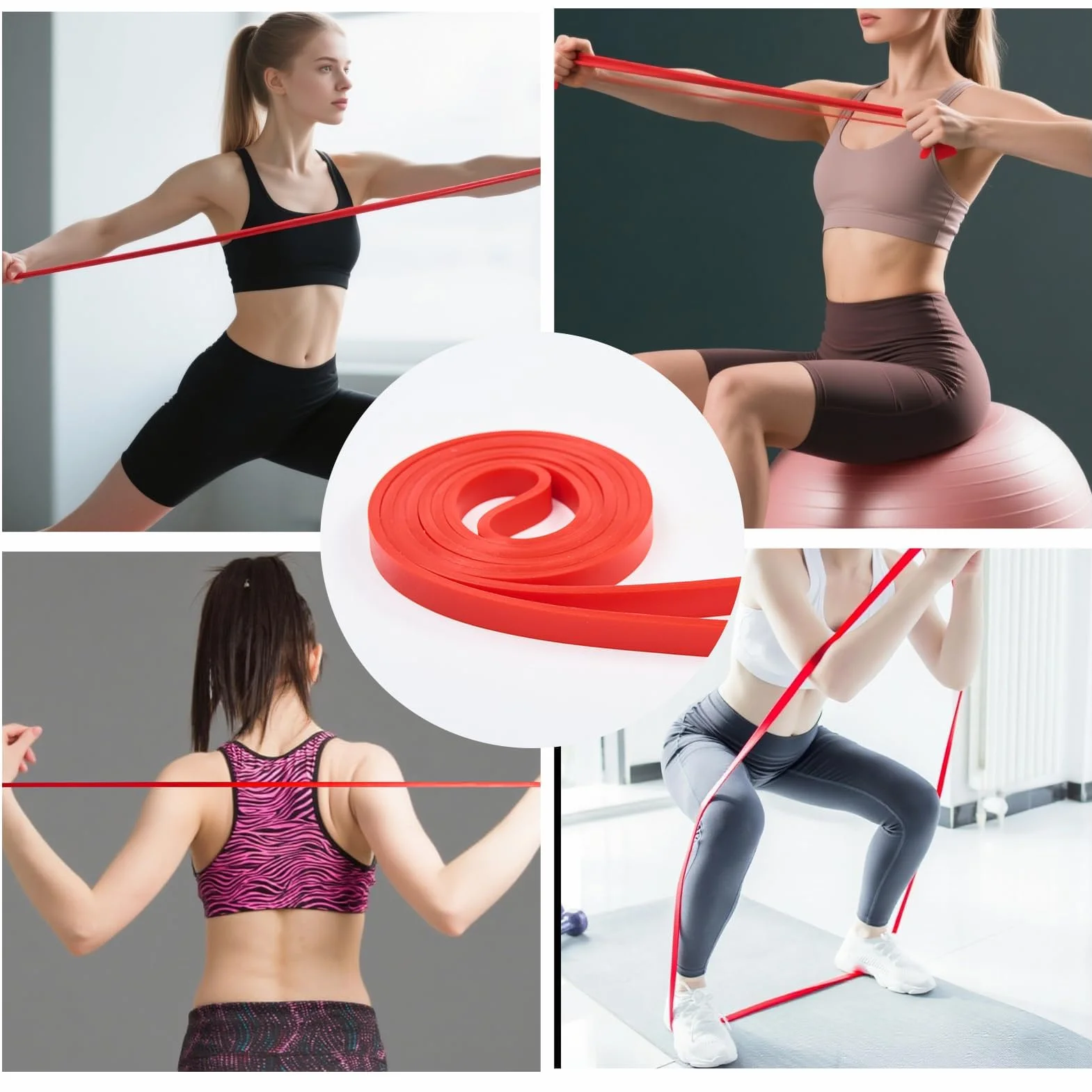 Ensemble d'Élastiques de Musculation 5-15lb & 15-35lb pour Pilates, Yoga, Stretching