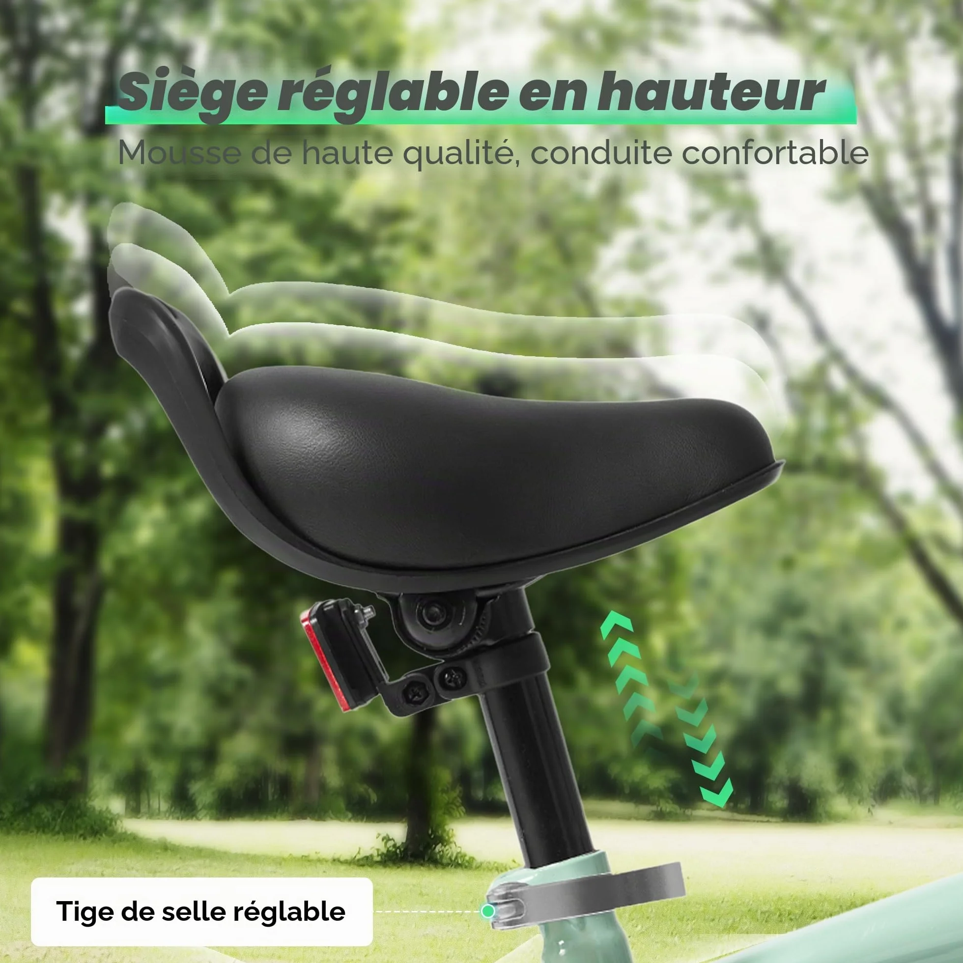 BODIOO Vélo Enfant 12 Pouces Siège Réglable Double Freins Roues Stabilisatrices Réflecteur Garde-Boue 84-97 cm