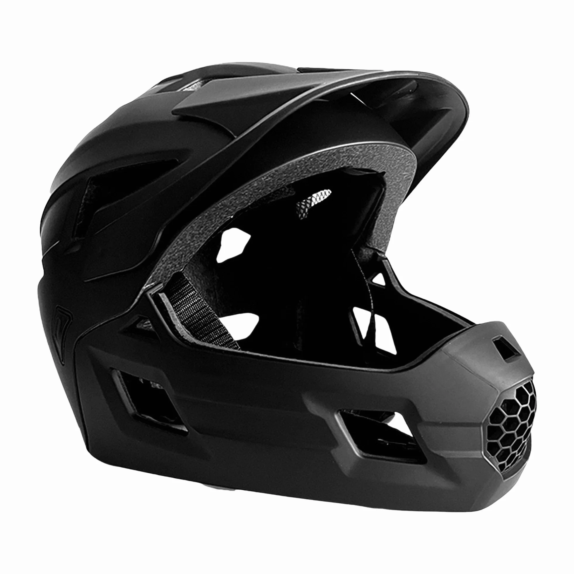 Crazy Safety Casque Vélo Intégral Noir Taille M 54-57 cm 2-en-1 avec mentonnière Amovible pour VTT BMX Skateboard