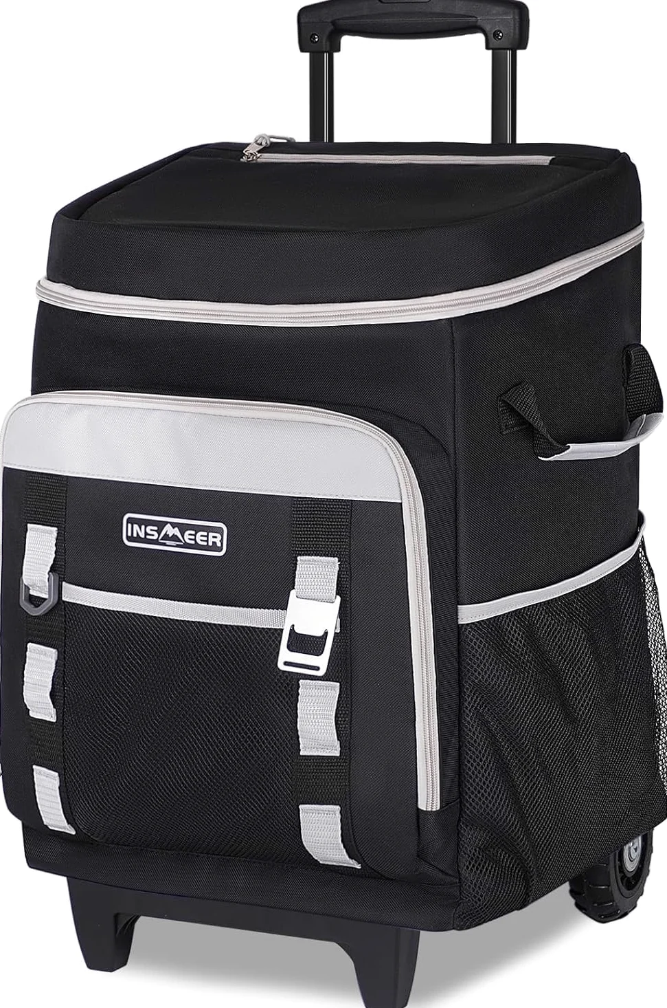 Sac isotherme à roulettes 50 L/80 canettes - Grand sac isotherme pliable et imperméable - Pour la plage, le camping, le pique-nique, le shopping