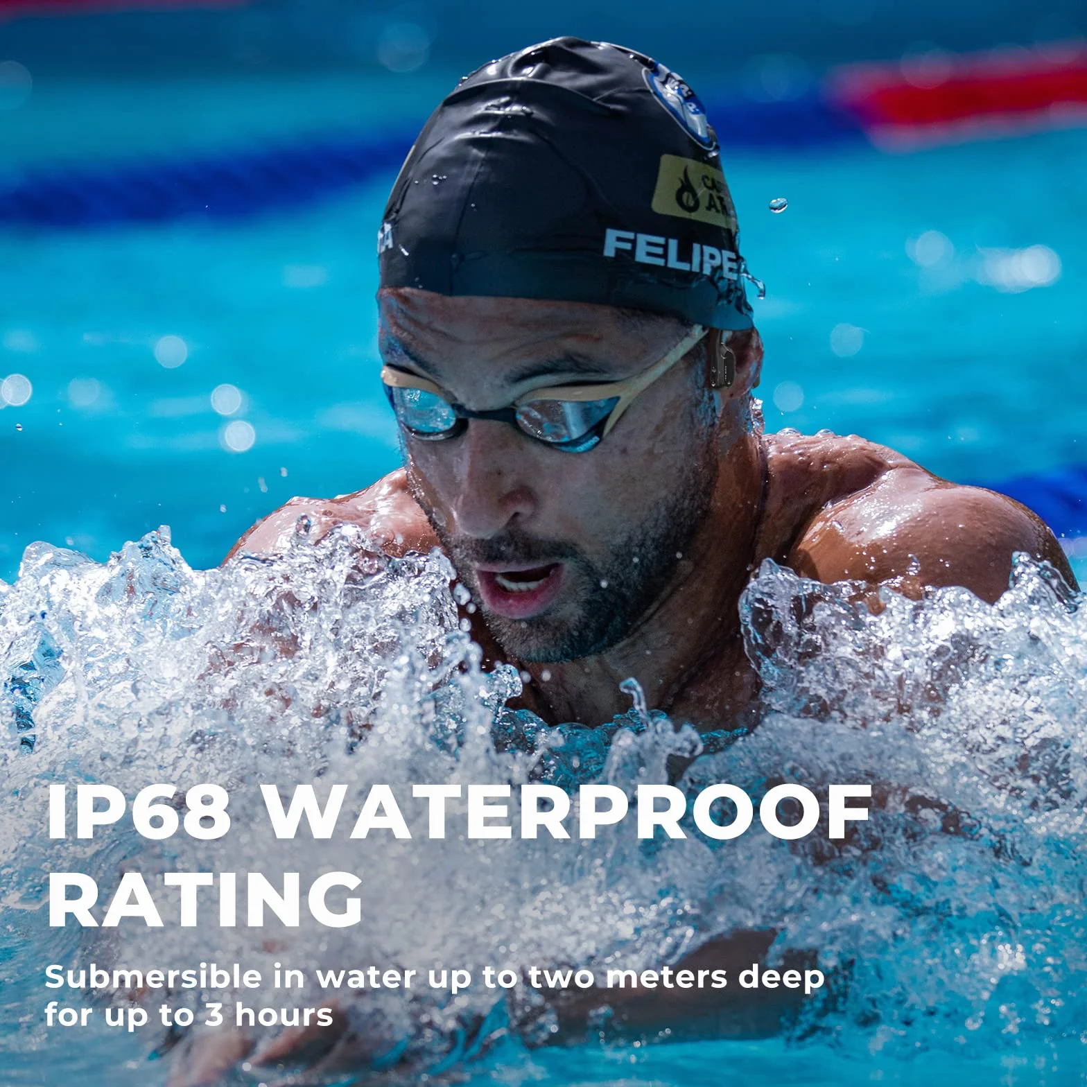 Casque Conduction Osseuse Bluetooth 5.2 Mémoire 16 Go IP68 Écouteur Natation Sport