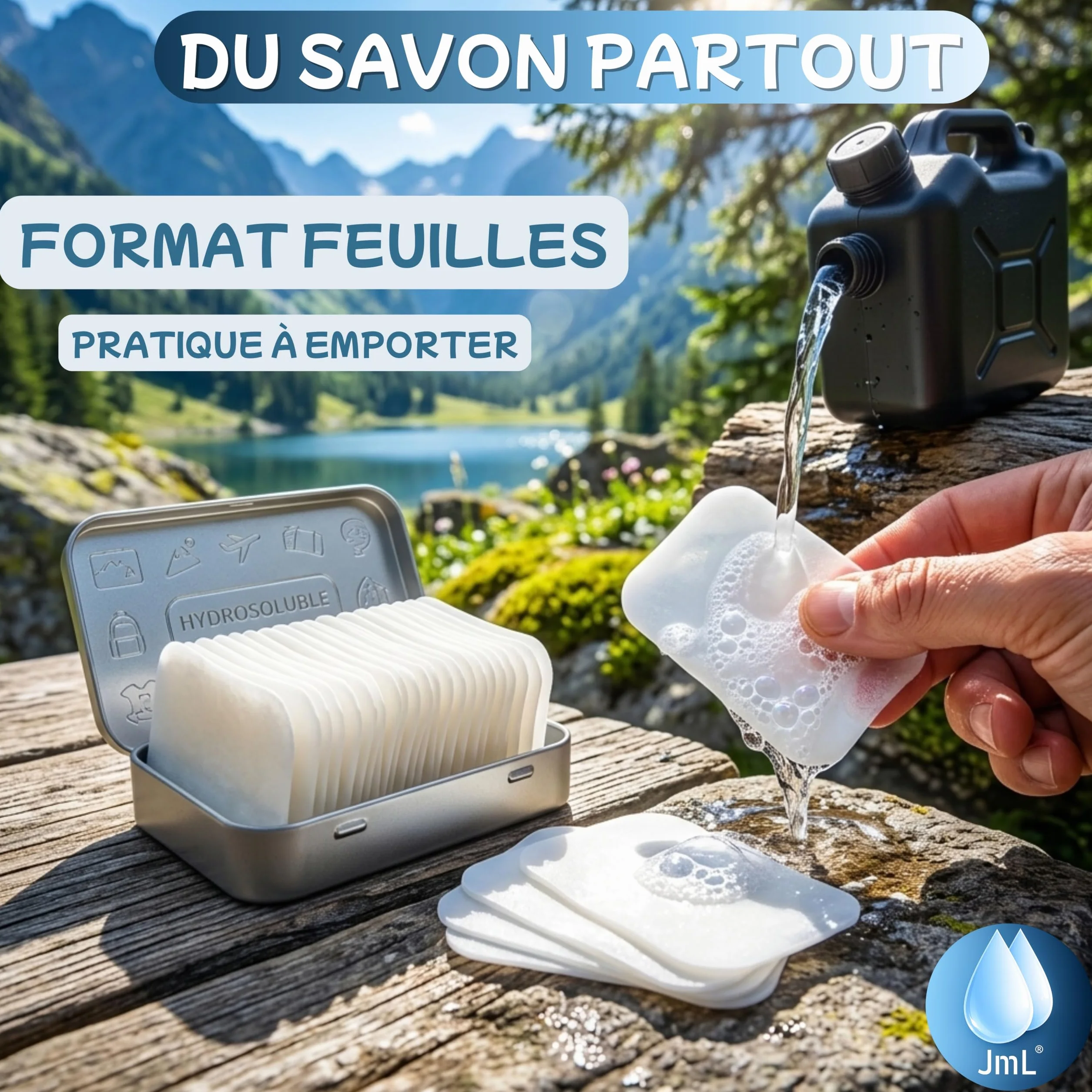 Savon Hydrosoluble pour Mains JaMoonLBV JmL® 200 Feuilles