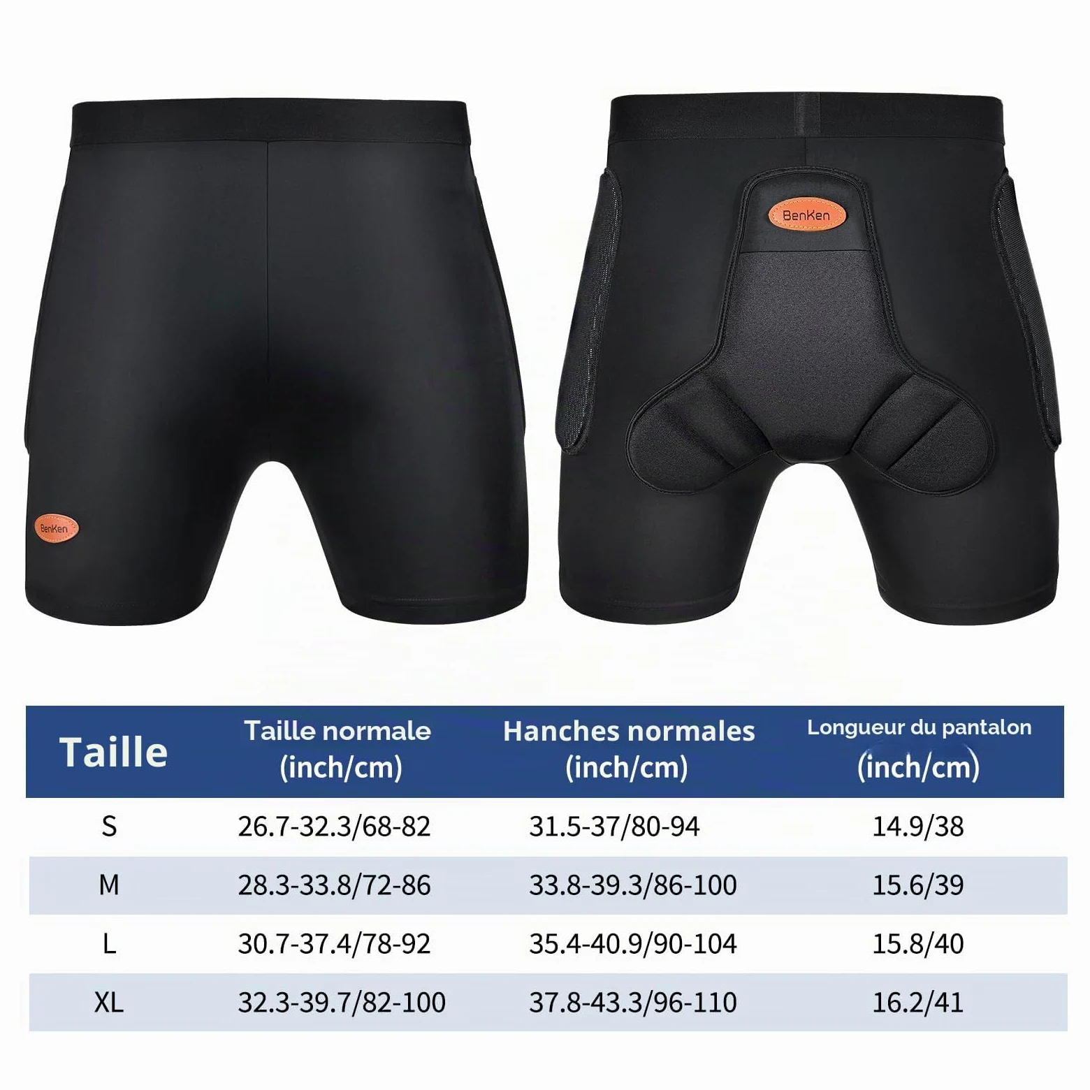 BenKen Short de protection de sport 3D EVA Butt Pad, équipement de protection anti-collision pour homme et femme, short de protection rembourré résistant aux chocs pour snowboard, patinage, patins à