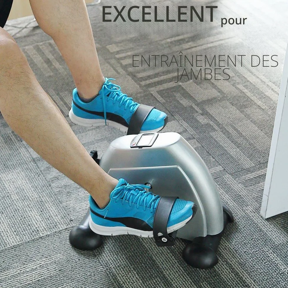 Mini Vélo d'Appartement, Pédales de Rééducation, Vélo d'Exercice Bras Jambe Compact, Écran LCD Résistance Réglable