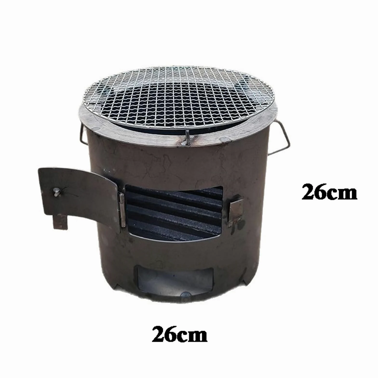 Réchaud De Tente Bois Portable Avec Grille De Cuisson Pour Le Camping | Réchaud À Fusée À Charbon De Bois Porte À Verrouillage, Réchaud De Camping Avec Poignée Multifonctionnel(2PC)