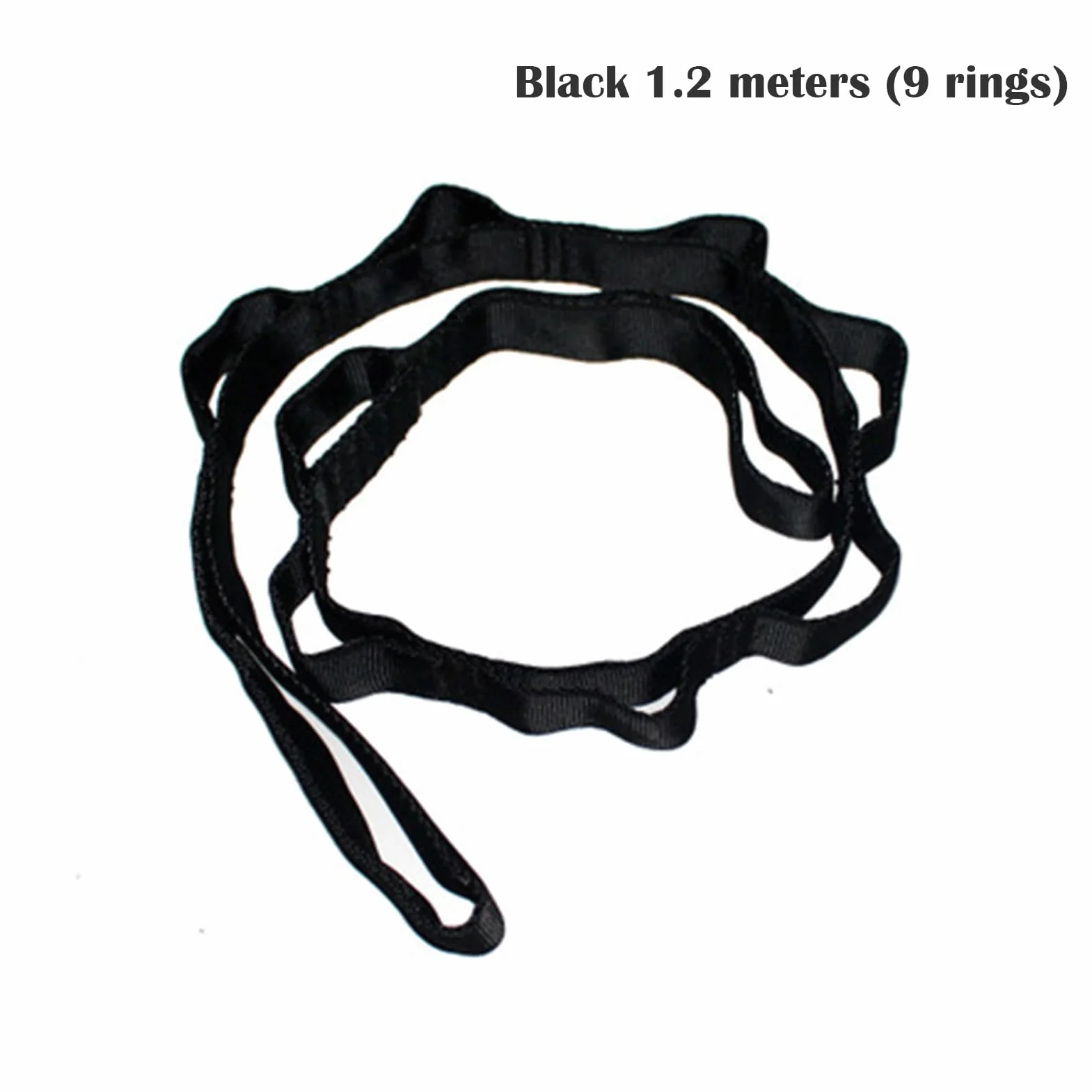 Chaîne de sécurité Daisy Chain 120 cm pour escalade, yoga aérien et salle de sport - Noir