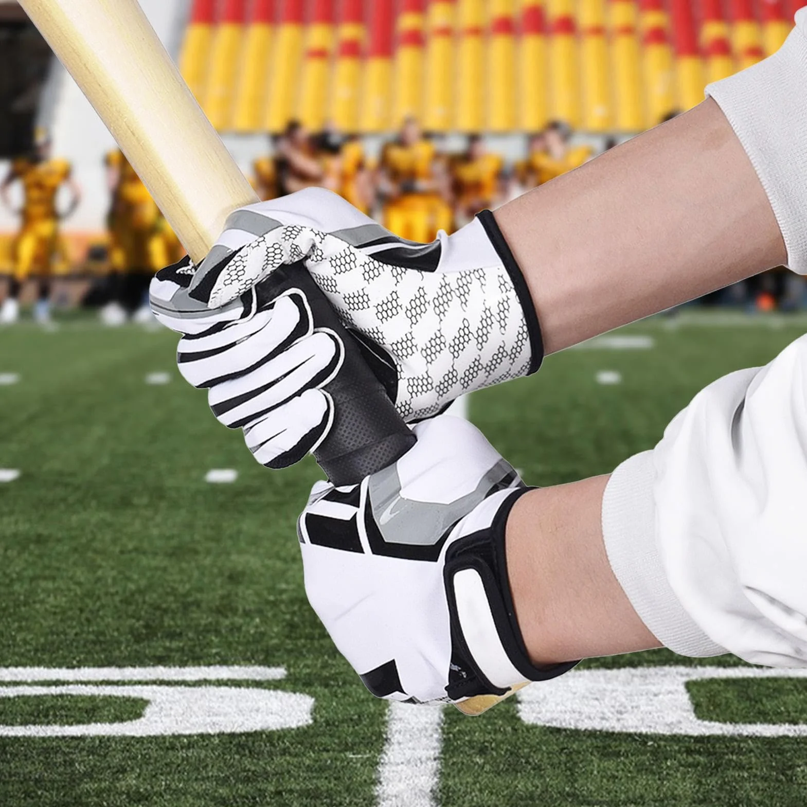 Gants de Baseball pour Hommes, Gants de frappeur antidérapants, Paume Super adhérente, Respirants pour Baseball et Softball