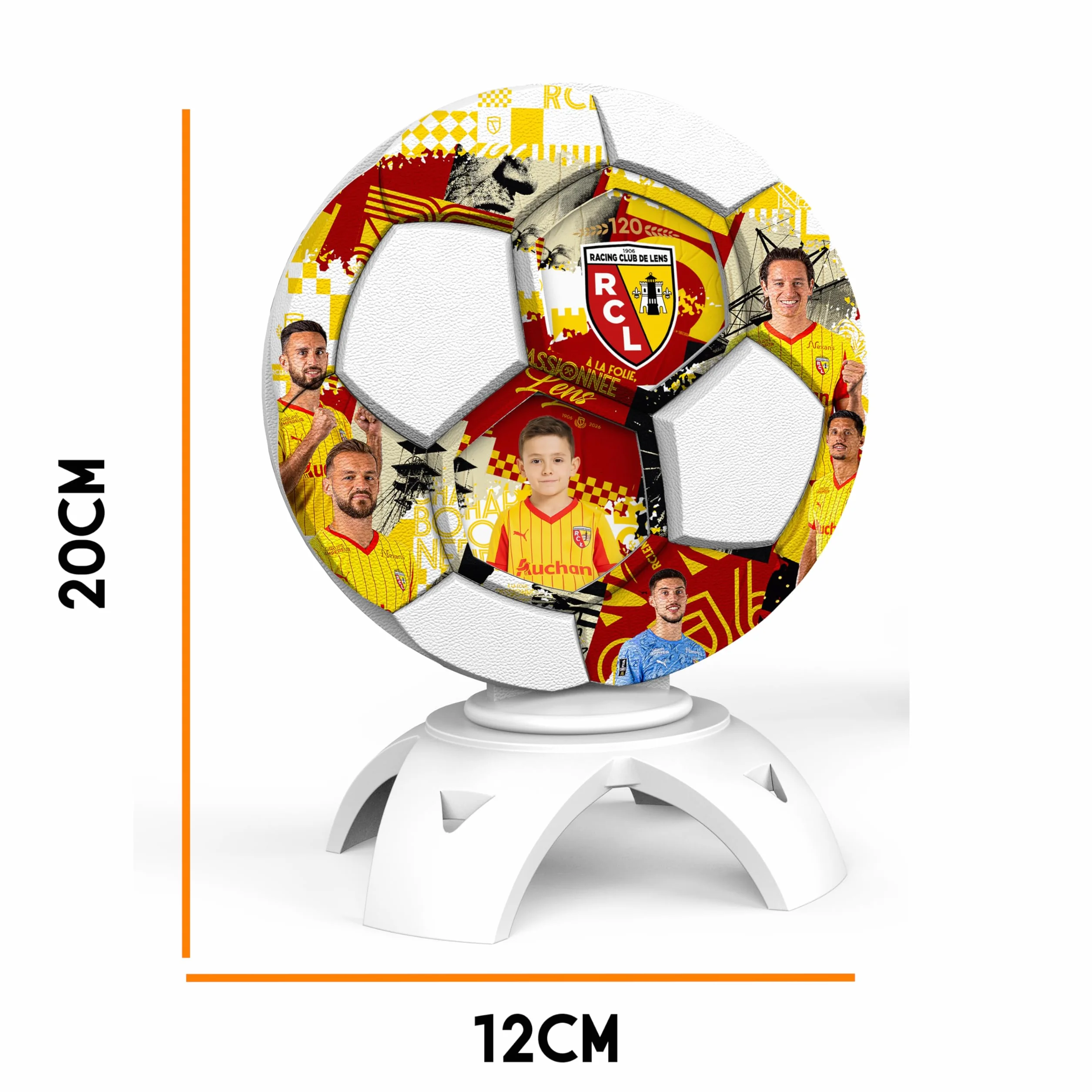 Trophée Collector RC Lens Officiel – Personnalisable avec Photo, Nom & Numéro | Objet de Collection Supporter, Cadeau Unique Made in France