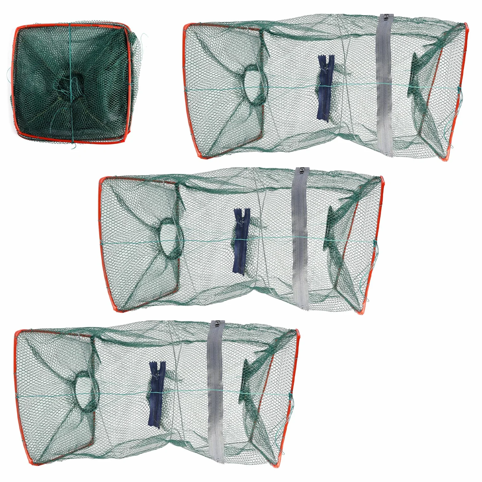 GOMETY Piège À Poissons Appâtés: 3 Pièces Nasse À Poisson Pliable, Éfficace Nasse À Anguille, Pour La Pêche En Eau Douce Et Salée (50 * 24 * 24cm)