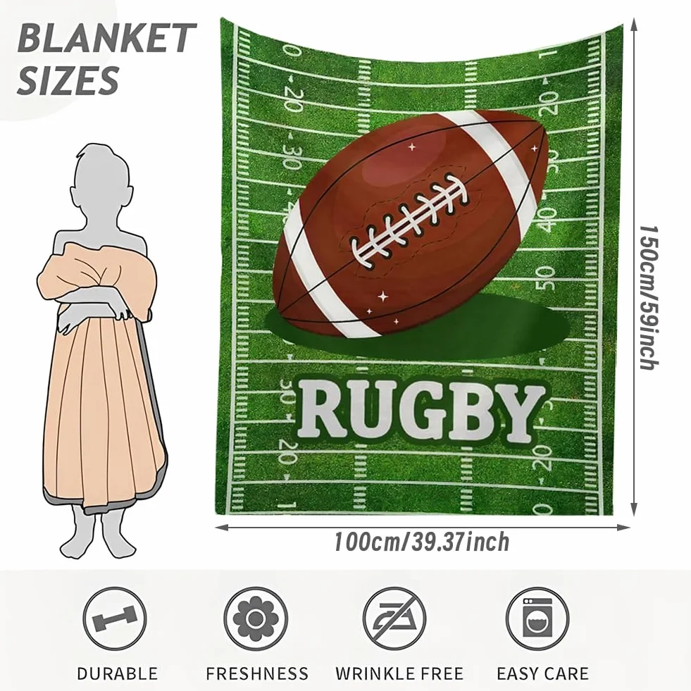 Couverture Rugby Personnalisée Homme Cadeau Entraîneur Football Anniversaire