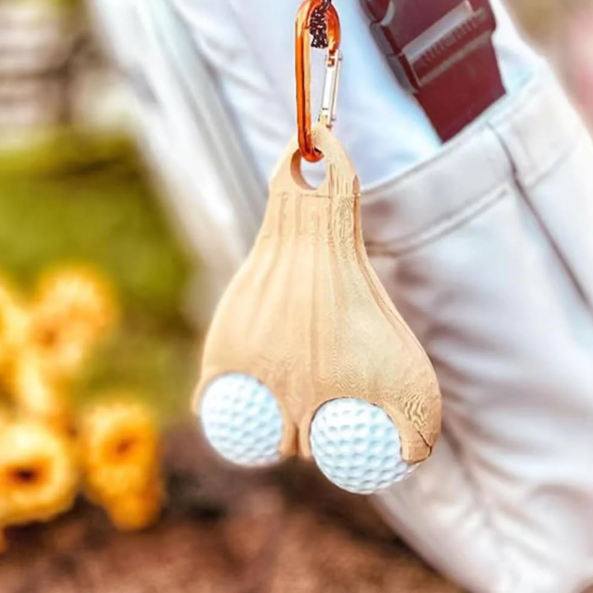 Sarini Porte-balles de Golf, Porte-balles de Golf drôle et Coquin, Distributeur de balles de Golf, Pochette de Rangement de balles de Golf Unique et Fantaisie, Sac de Rangement Portable pour balles