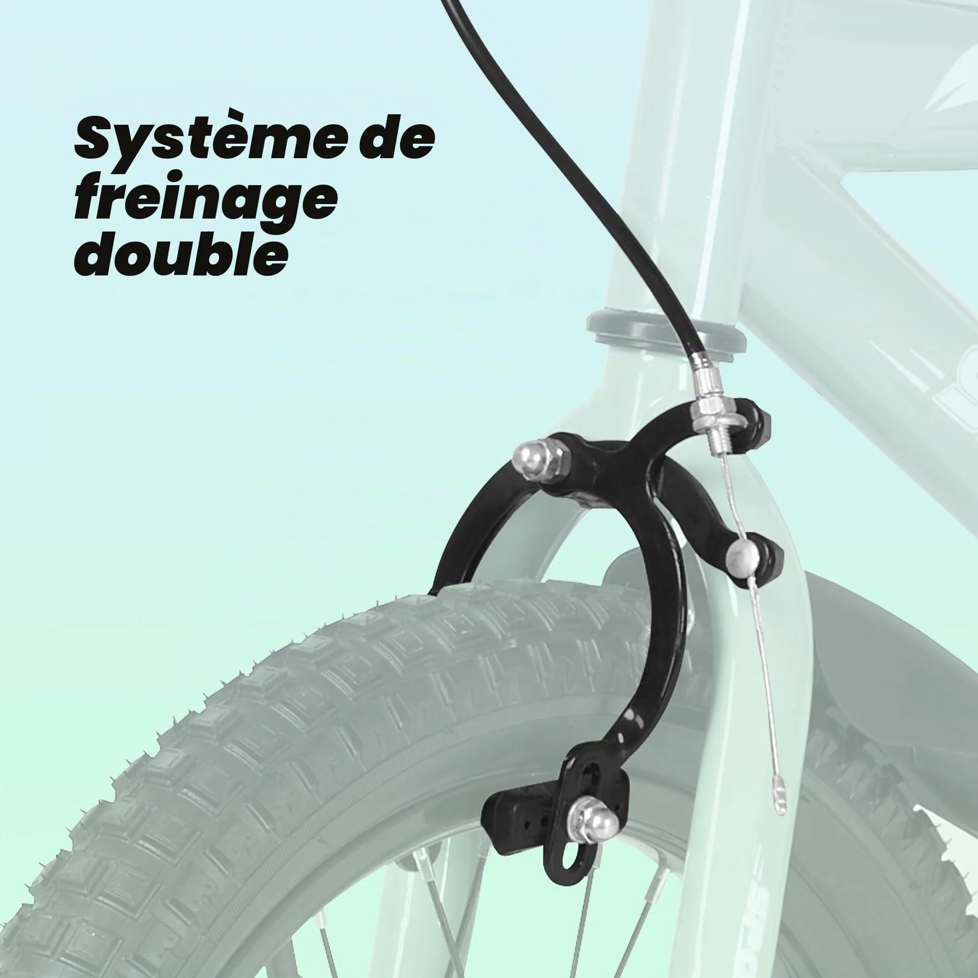 BODIOO Vélo Enfant 12 Pouces Siège Réglable Double Freins Roues Stabilisatrices Réflecteur Garde-Boue 84-97 cm