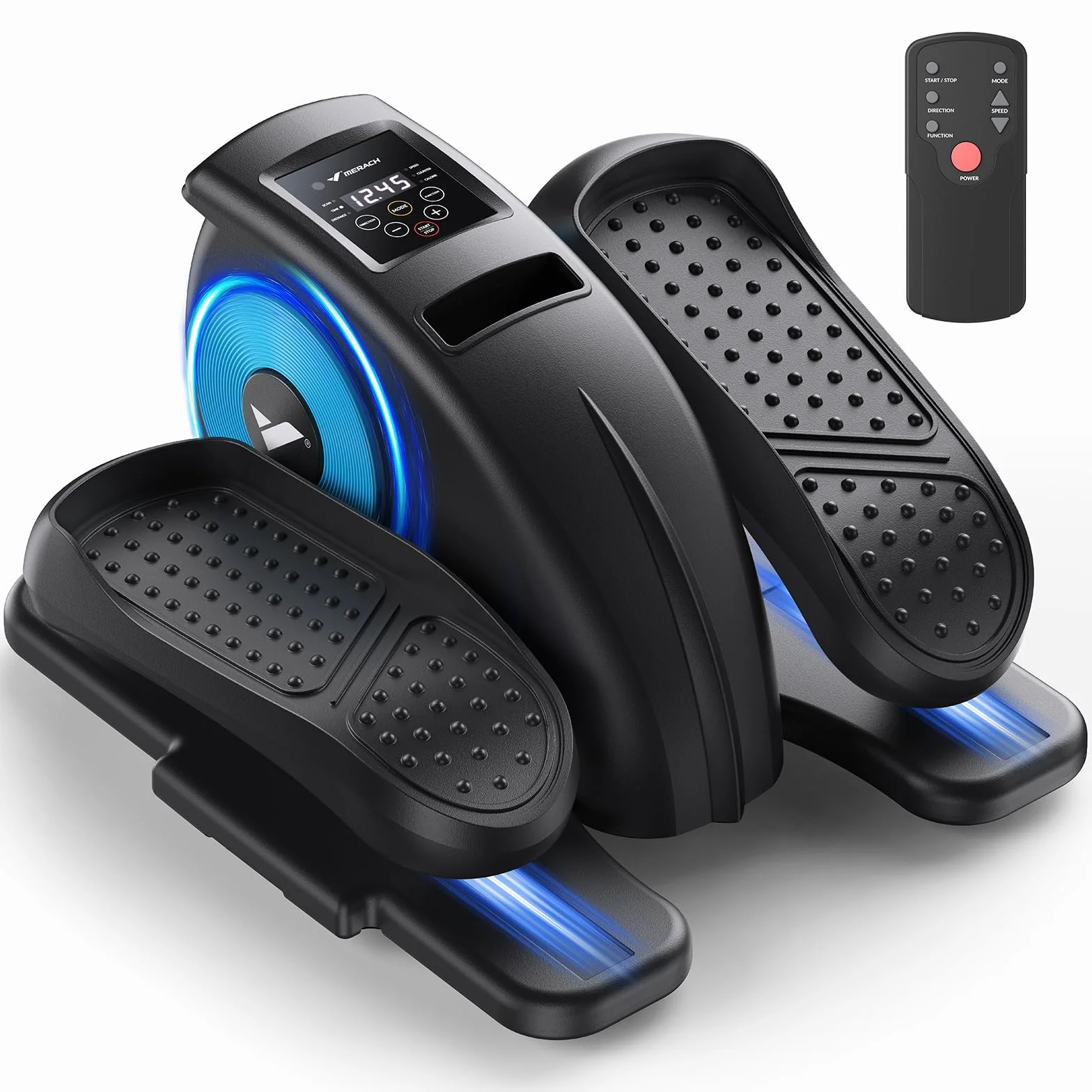 MERACH Mini Vélo Elliptique Électrique avec Télécommande et Écran LCD, Silencieux et Portable pour Maison
