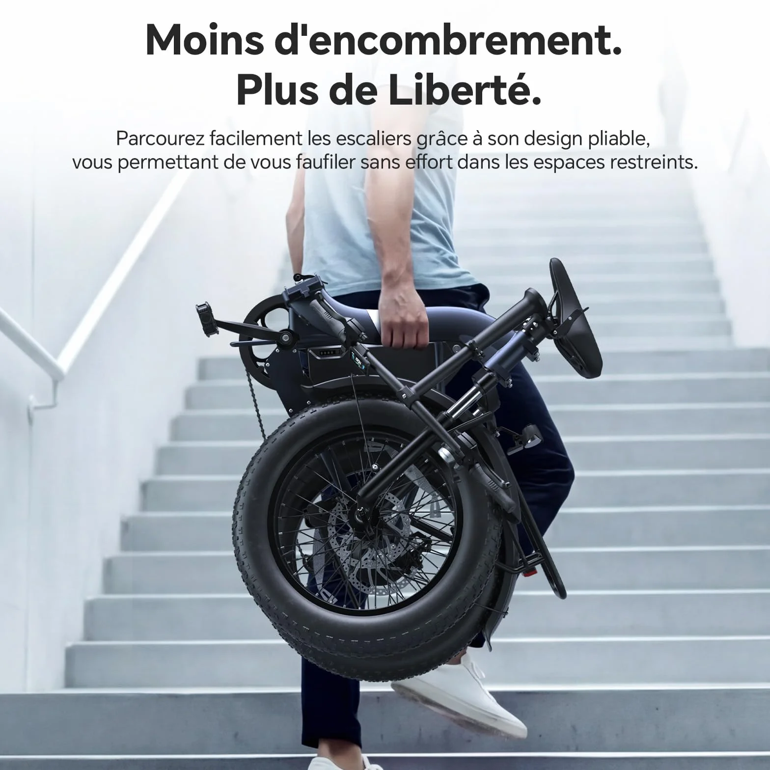 Touroll S2 2026 Vélo Électrique Pliable Tout-Terrain 20"×4.0" Fat Tire 150KM Autonomie Batterie 720Wh Amovible Moteur 250W 7 Vitesses E-Bike Urbain