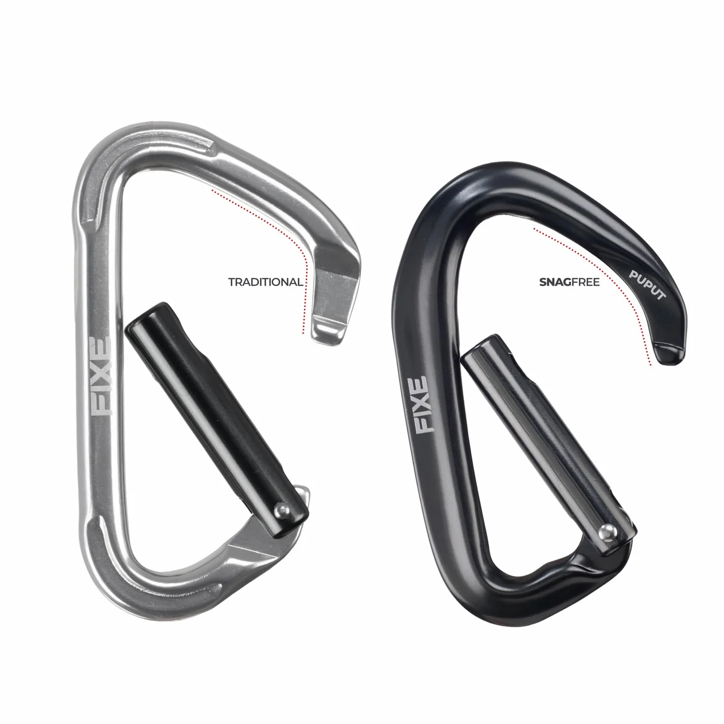 FIXE Lot de 4 rubans Express Puput Dégaine Escalade mousqueton Keylock Snagfree ruban polyamide 22 kN
