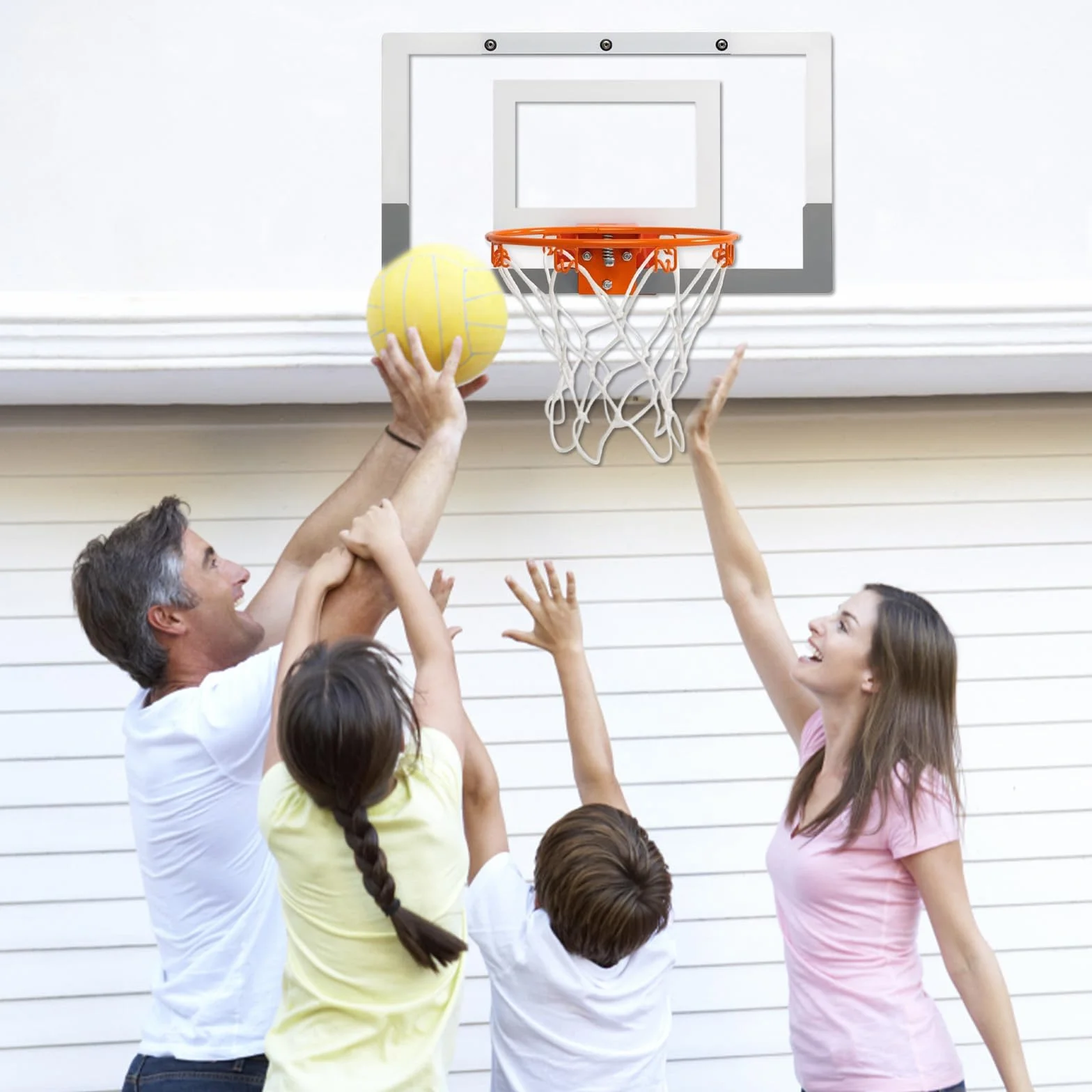 Filet Panier Basket Extérieur Mini Basketball Net de Remplacement Résistant aux Intempéries 2 Pièces Blanc