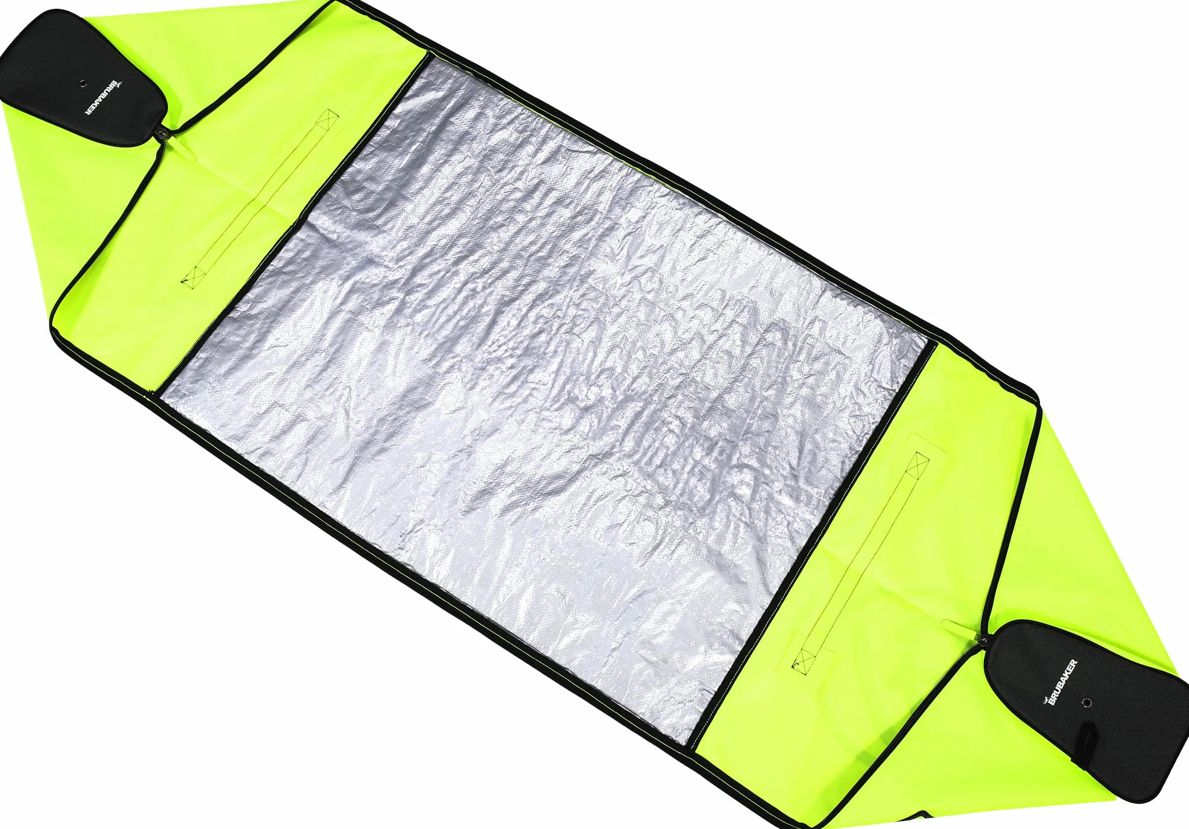 BRUBAKER Set de Ski Carver Champion Housse à Skis Sac à Chaussures de Ski Jaune Fluo Noir