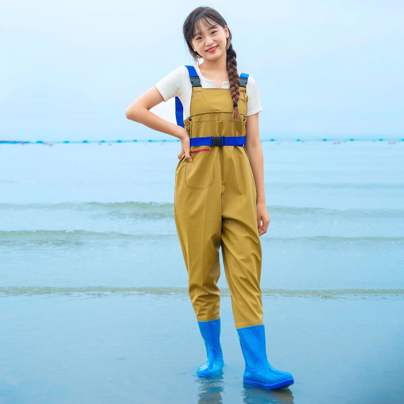 Cuissardes de Pêche Imperméables Femmes avec Bottes Antidérapantes Respirantes