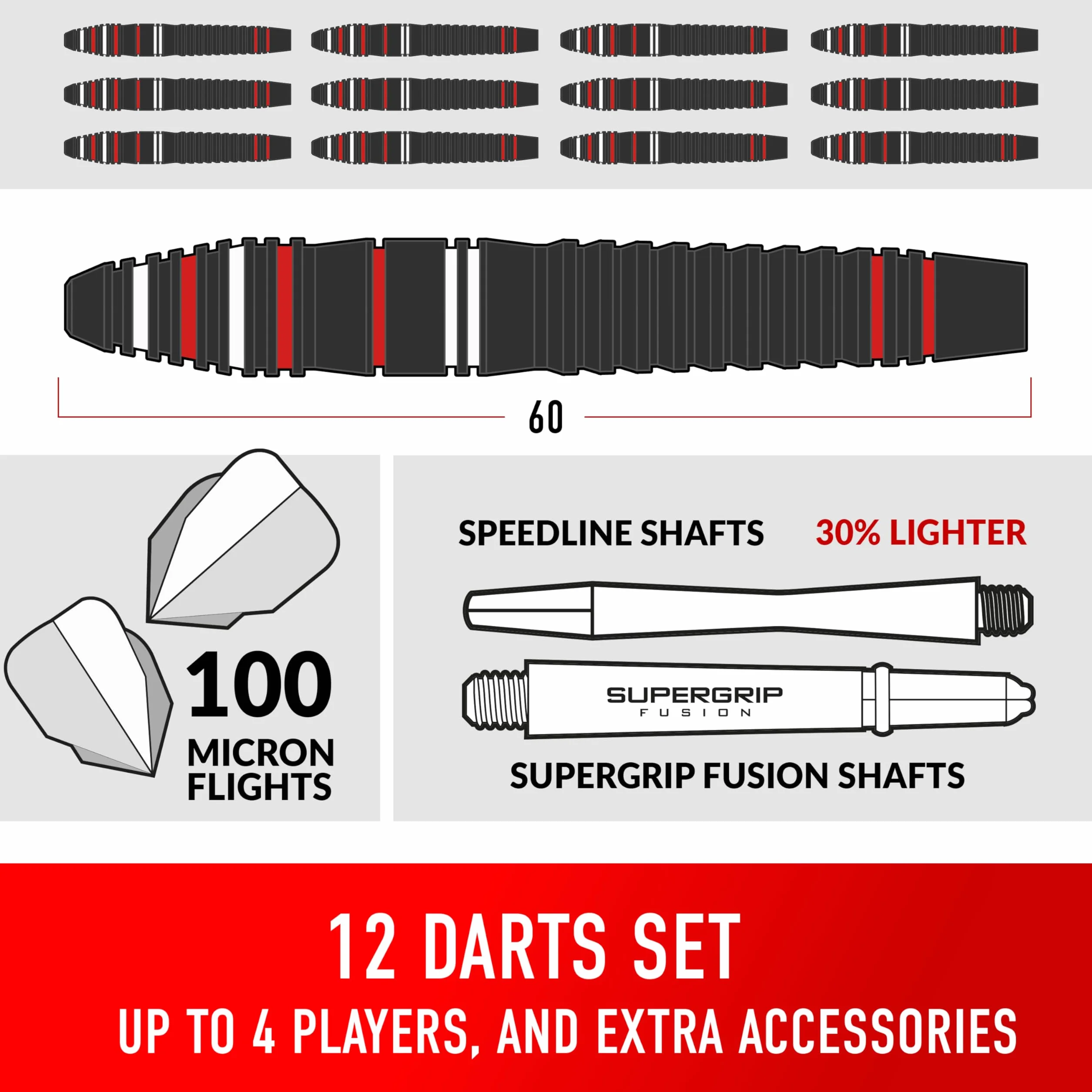 Harrows Trophy Ultimate Bundles ensemble de fléchettes avec accessoires fléchettes à pointe en acier